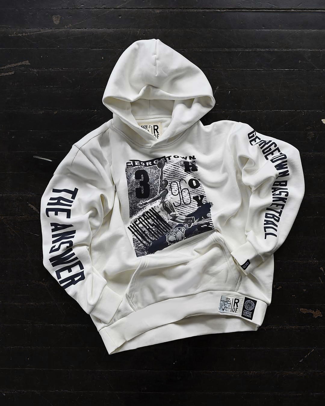 GU - Iverson Hoyas White Heavyweight PO Hoody - Roots of Fight Canada