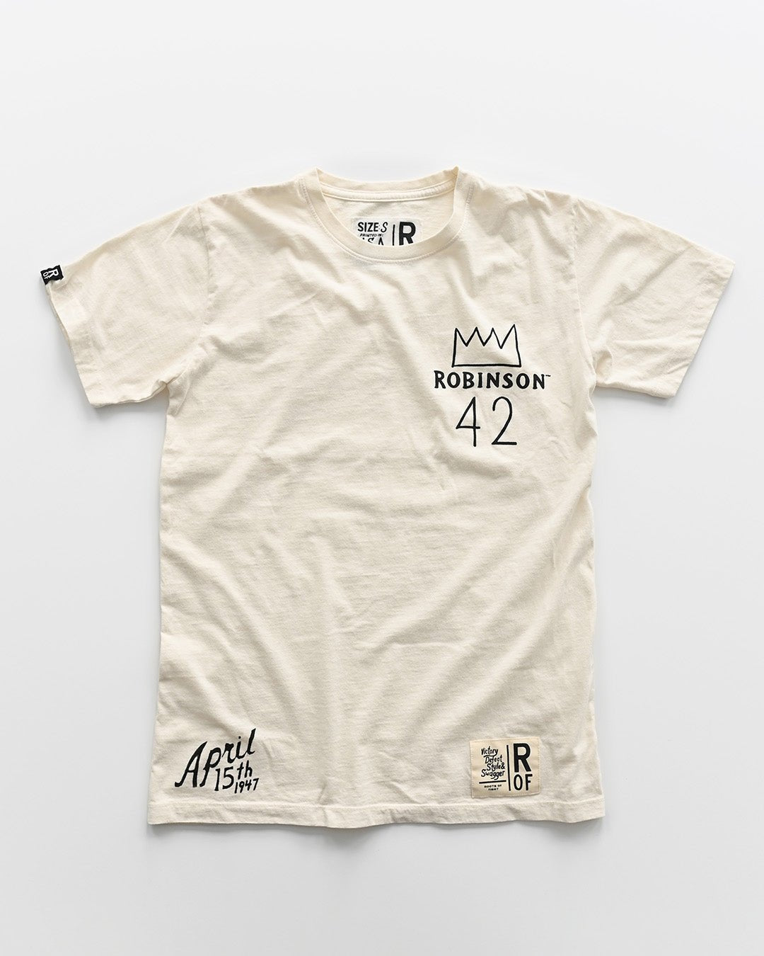 Jackie Robinson #42 Crown White Tee - Roots of Fight Canada