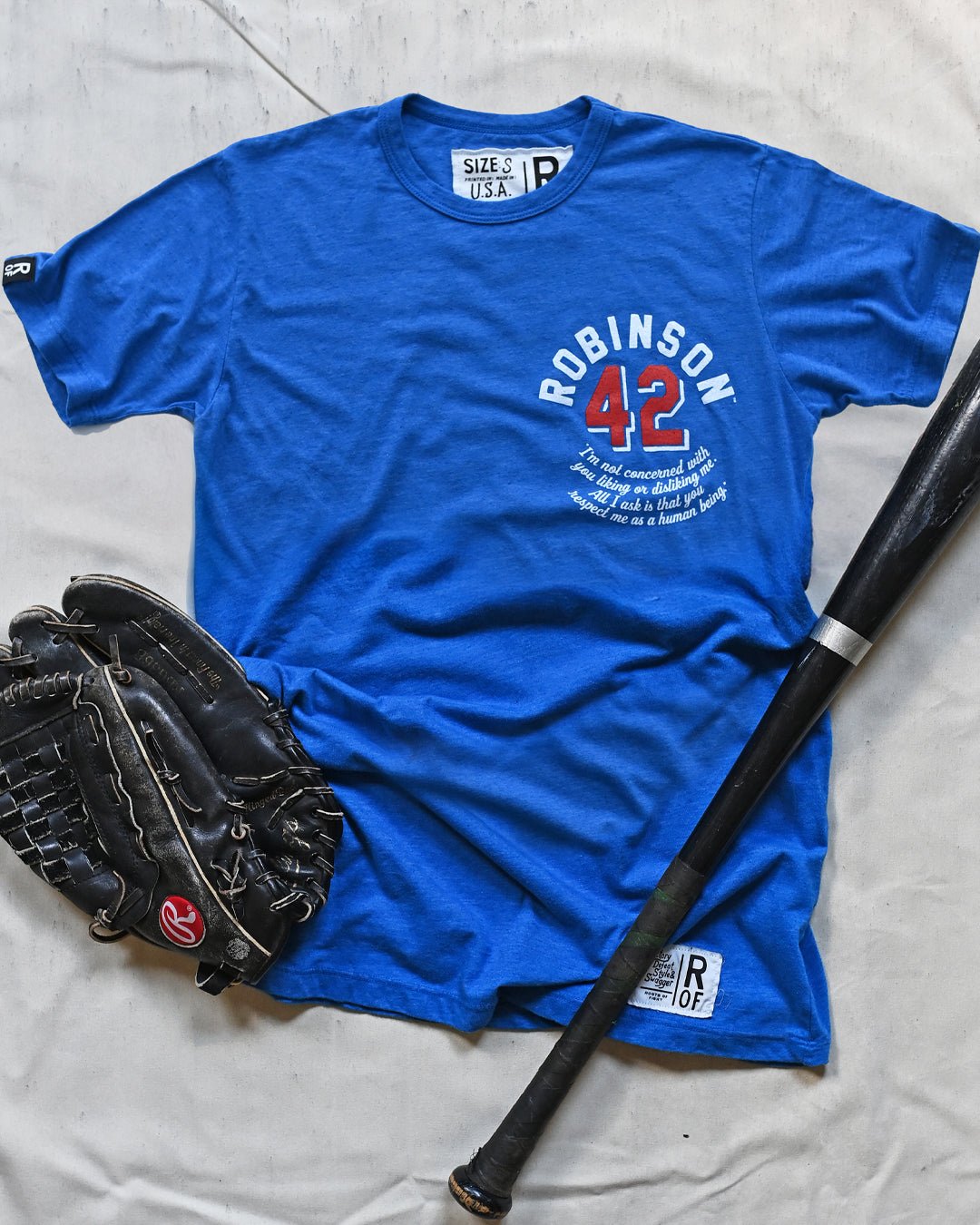 Jackie Robinson Respect 42 Blue Triblend Tee - Roots of Fight Canada