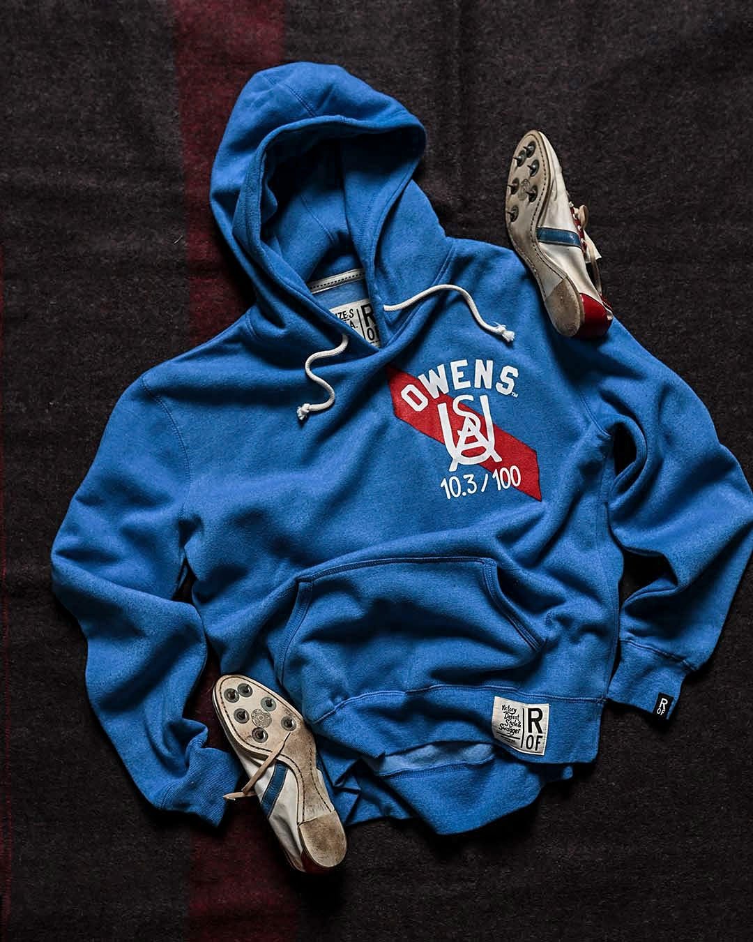 Jesse Owens 1936 Record Blue PO Hoody - Roots of Fight Canada