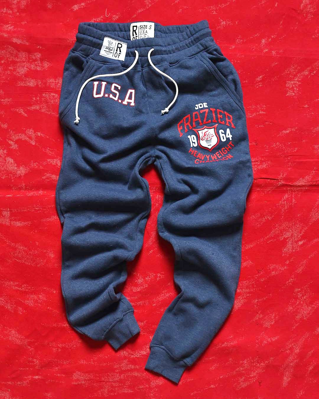 Joe Frazier Boxing USA Navy Sweatpants - Roots of Fight Canada