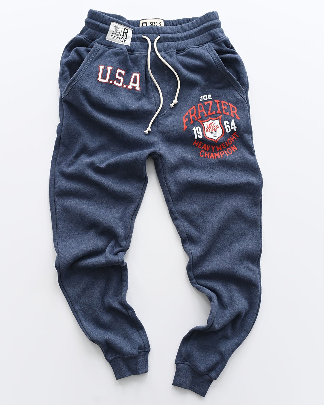 Joe Frazier Boxing USA Navy Sweatpants - Roots of Fight Canada
