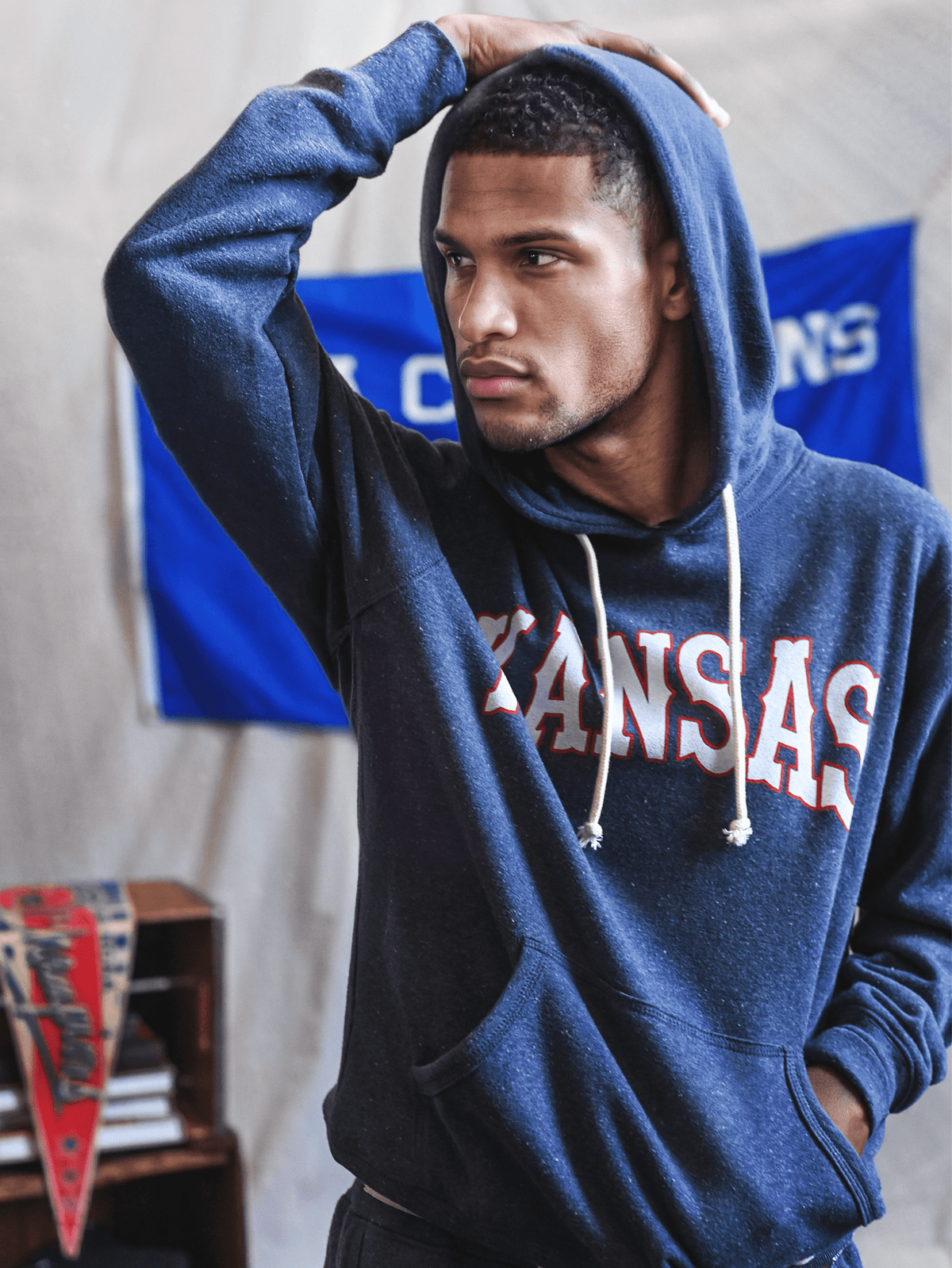 KU - Paul Pierce #34 Navy PO Hoody - Roots of Fight Canada