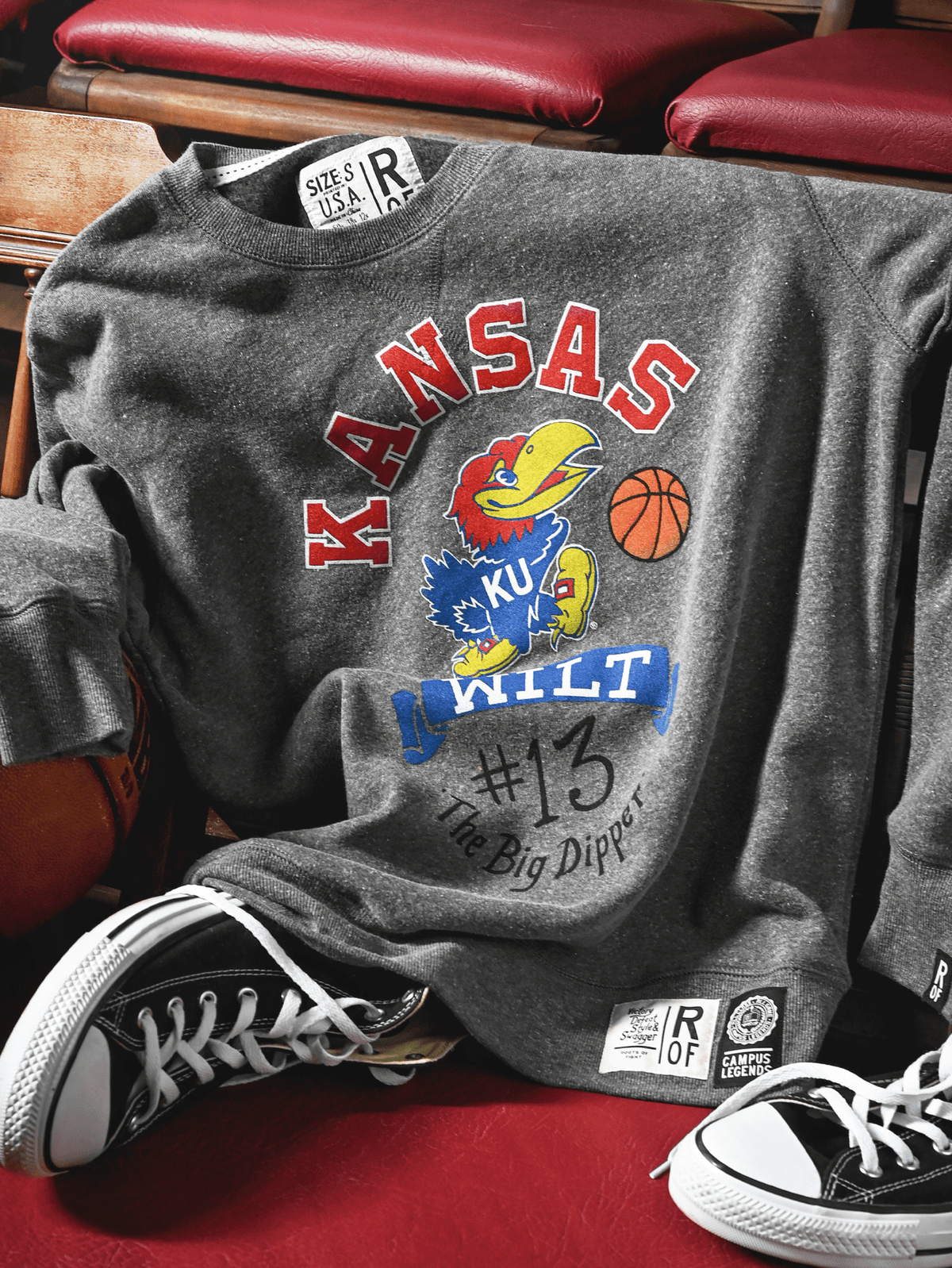 KU - Wilt Big Dipper #13 Grey Sweatshirt - Roots of Fight Canada