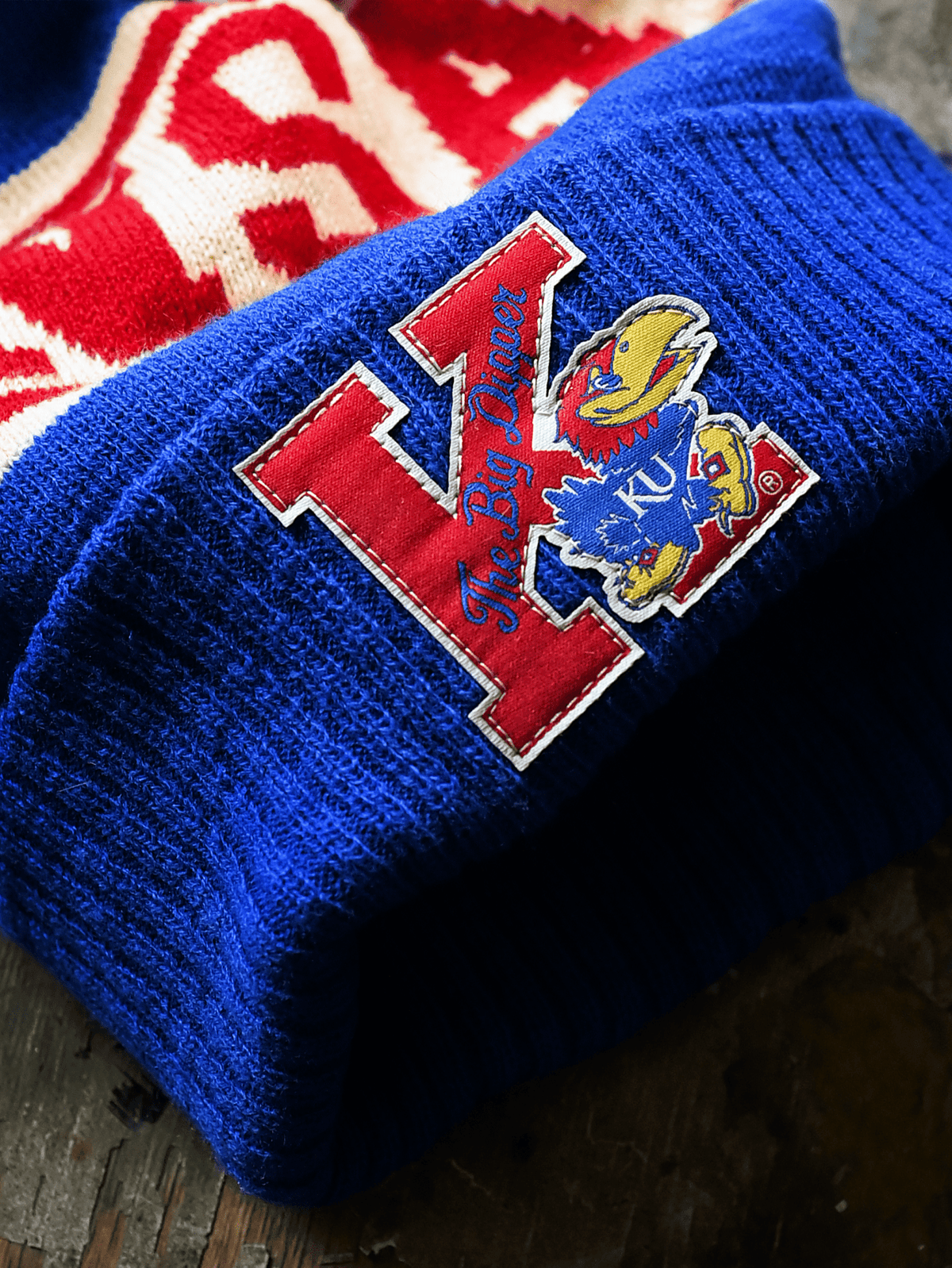 KU - Wilt Chamberlain Blue Pom Pom Beanie - Roots of Fight Canada