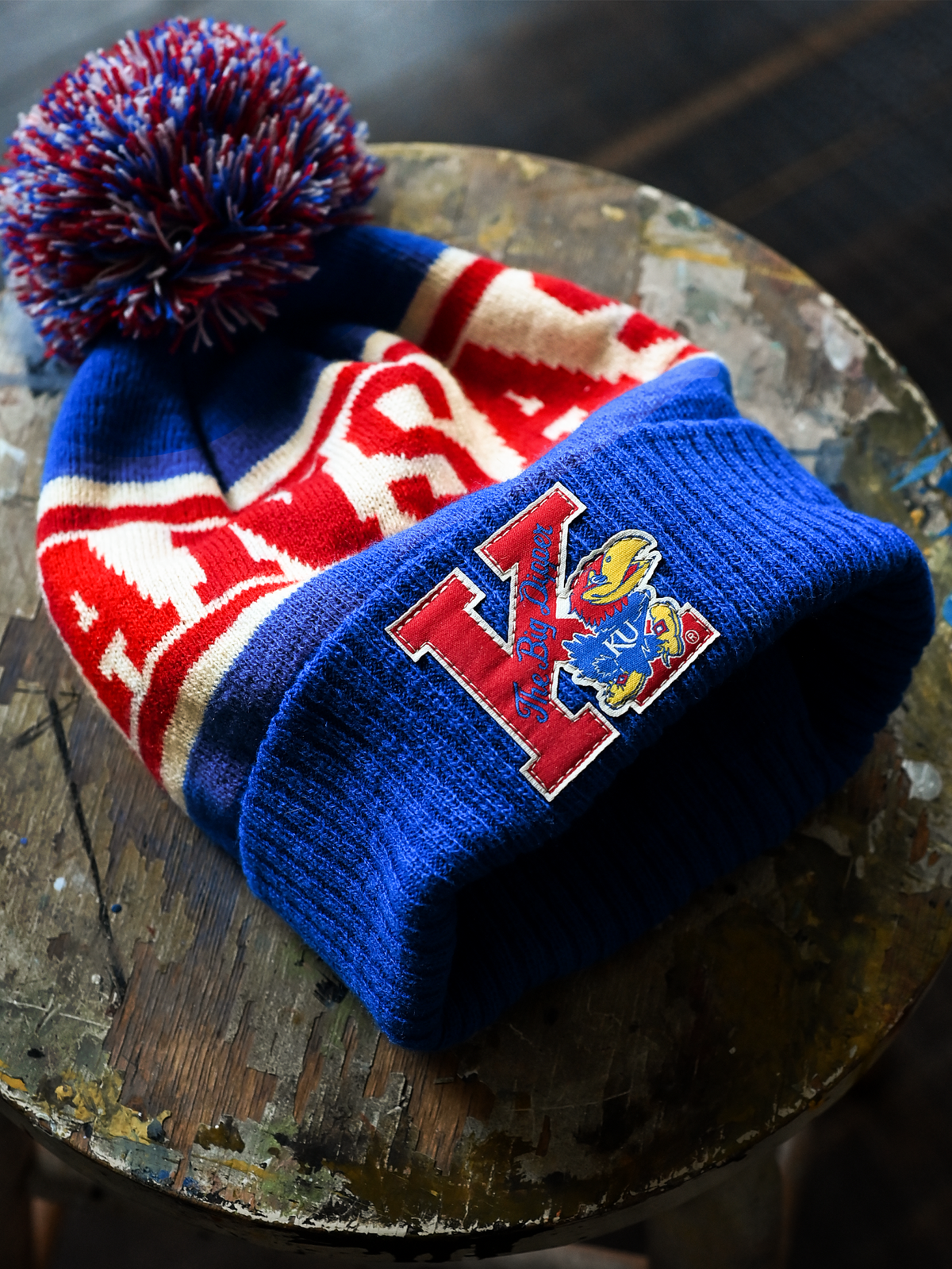 KU - Wilt Chamberlain Blue Pom Pom Beanie - Roots of Fight Canada