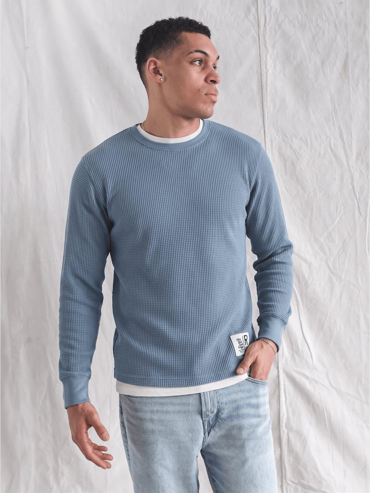 Long Sleeve Vintage Slate Blue Thermal - Roots of Fight Canada