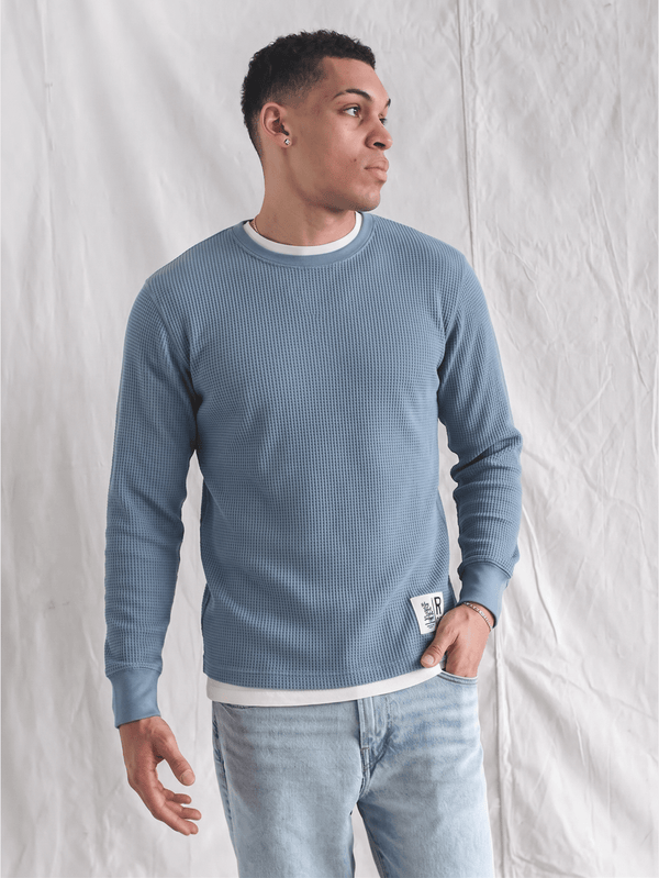 Long Sleeve Vintage Slate Blue Thermal - Roots of Fight Canada