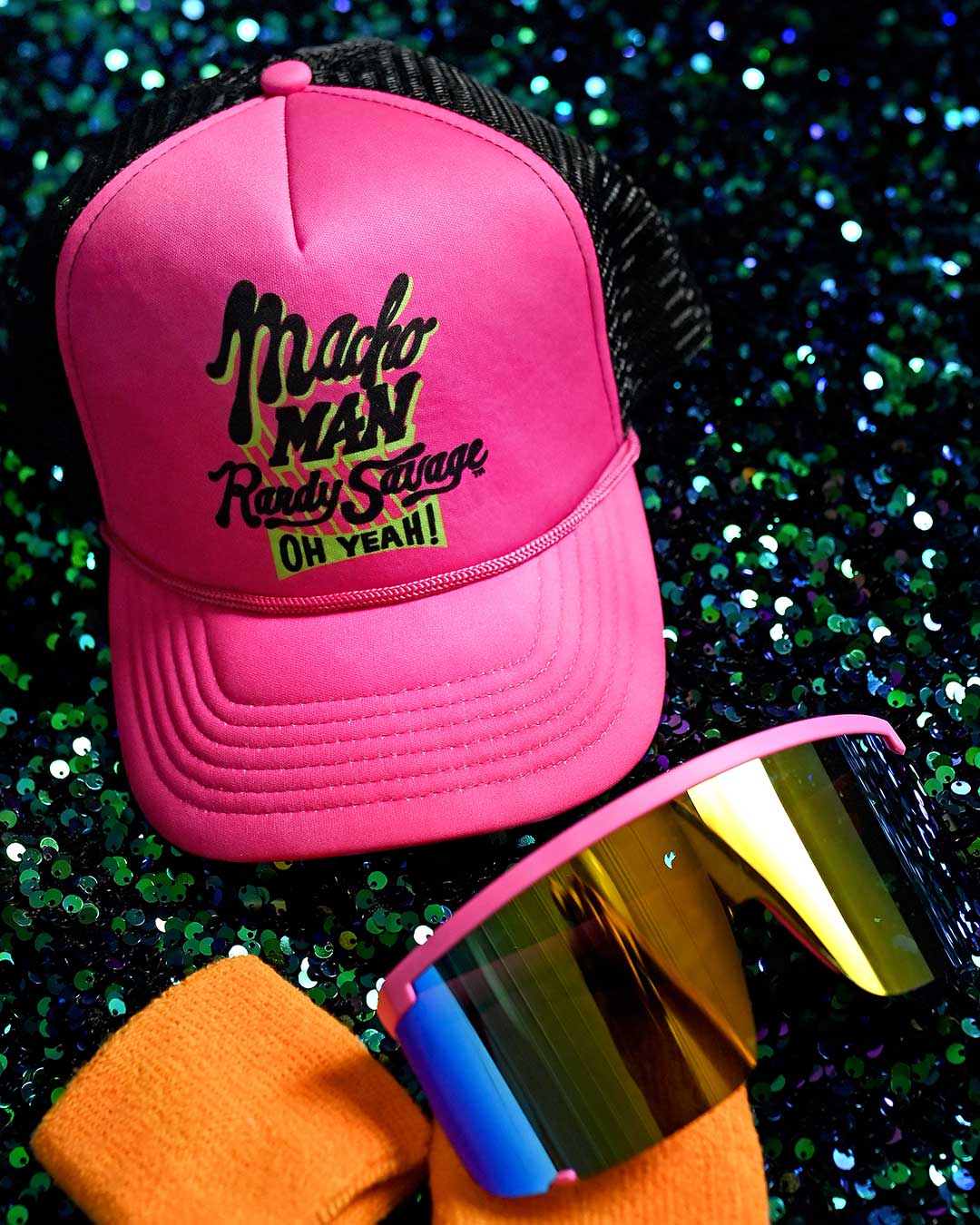Macho Man Randy Savage Pink Trucker Hat - Roots of Fight Canada