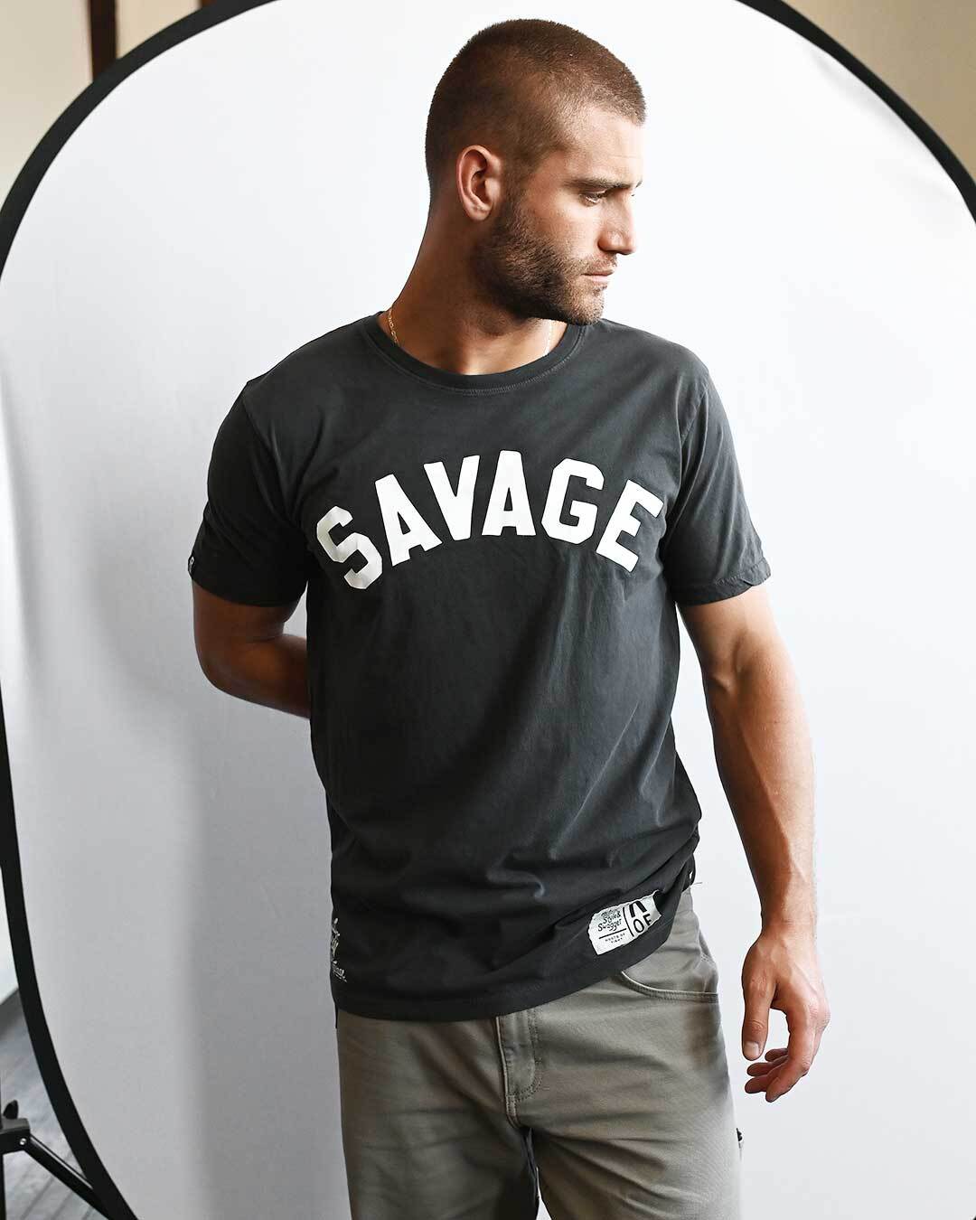 Macho Man 'Savage' Black Tee - Roots of Fight Canada
