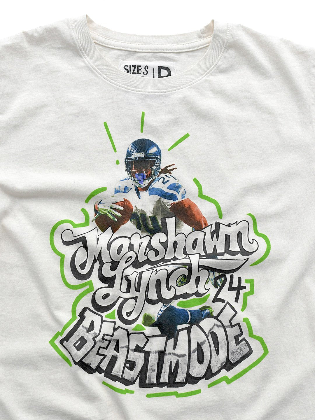 Marshawn Lynch Beastmode White Tee - Roots of Fight Canada
