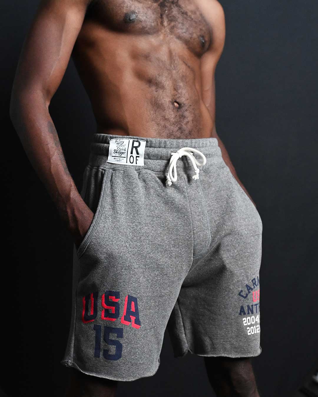 Melo Anthony Games USA Grey Shorts - Roots of Fight Canada