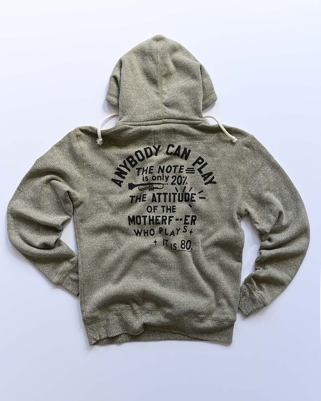 Miles Davis NYC Trumpet Olive PO Hoody - Roots of Fight Canada