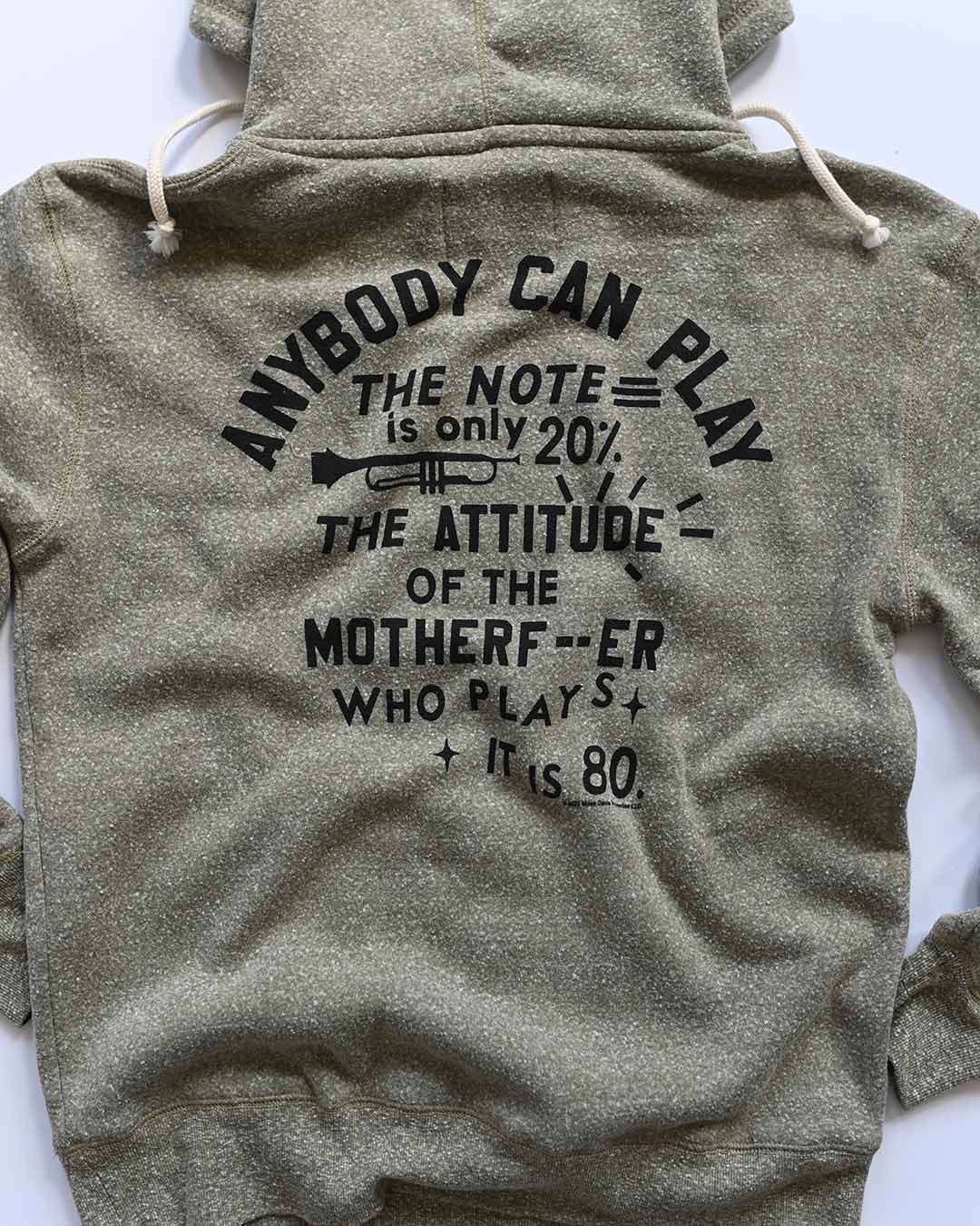 Miles Davis NYC Trumpet Olive PO Hoody - Roots of Fight Canada