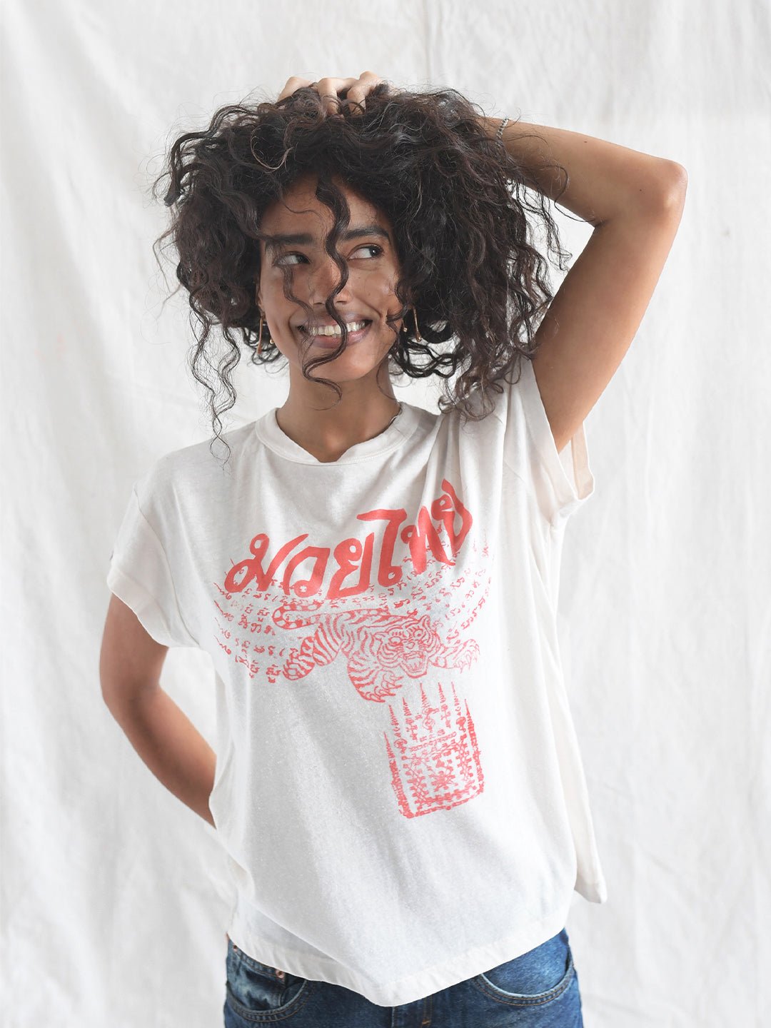Muay Thai Tiger Women's White Tee - Roots of Fight Canada
