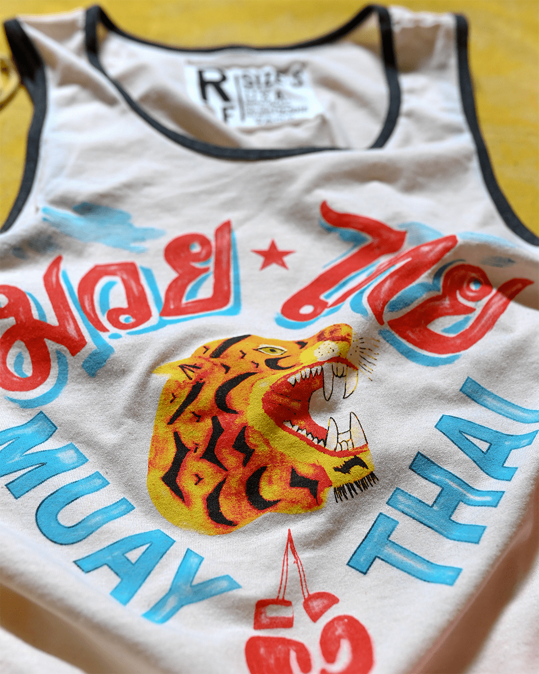 Muay Thai Vintage White Tank - Roots of Fight Canada