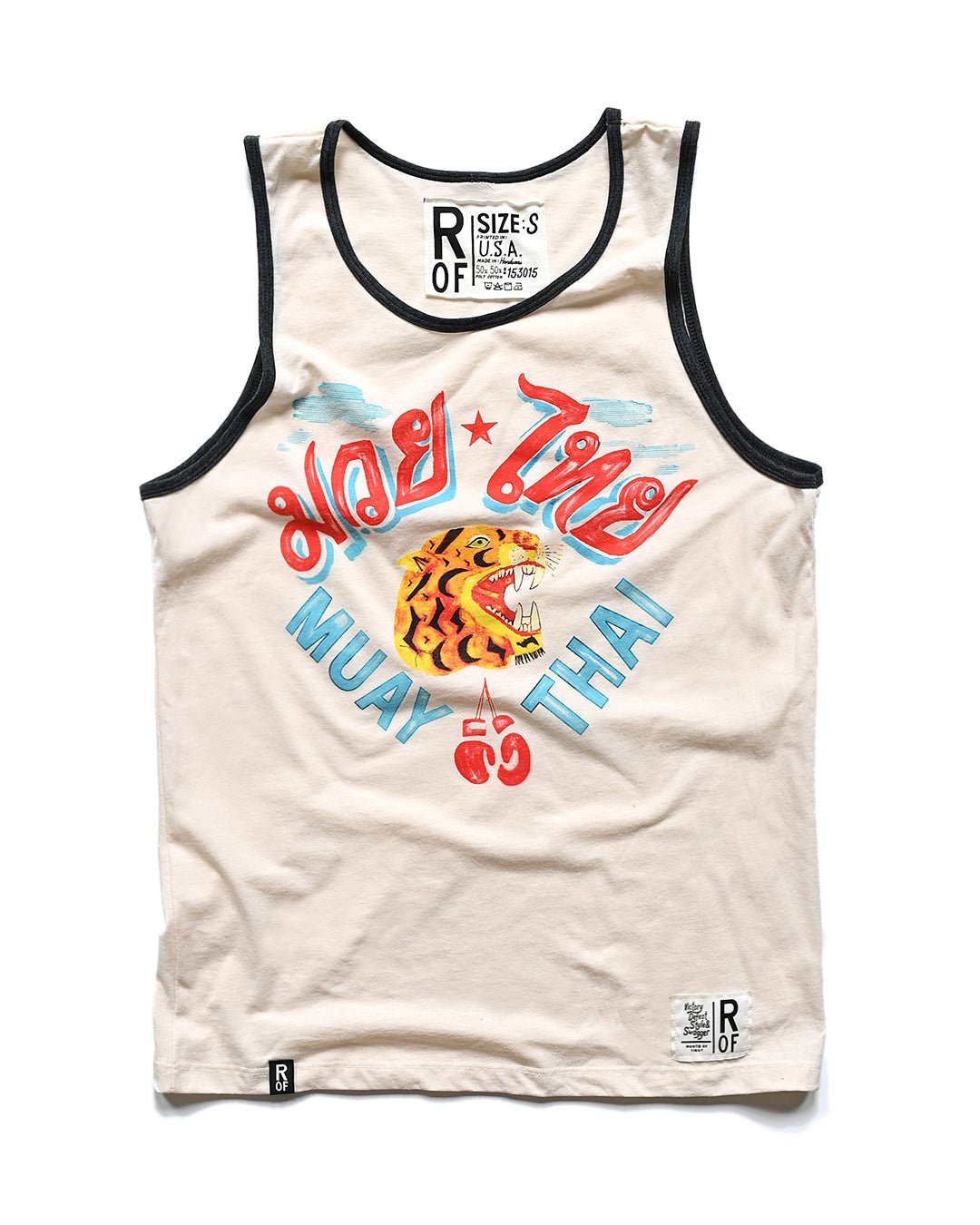 Muay Thai Vintage White Tank - Roots of Fight Canada