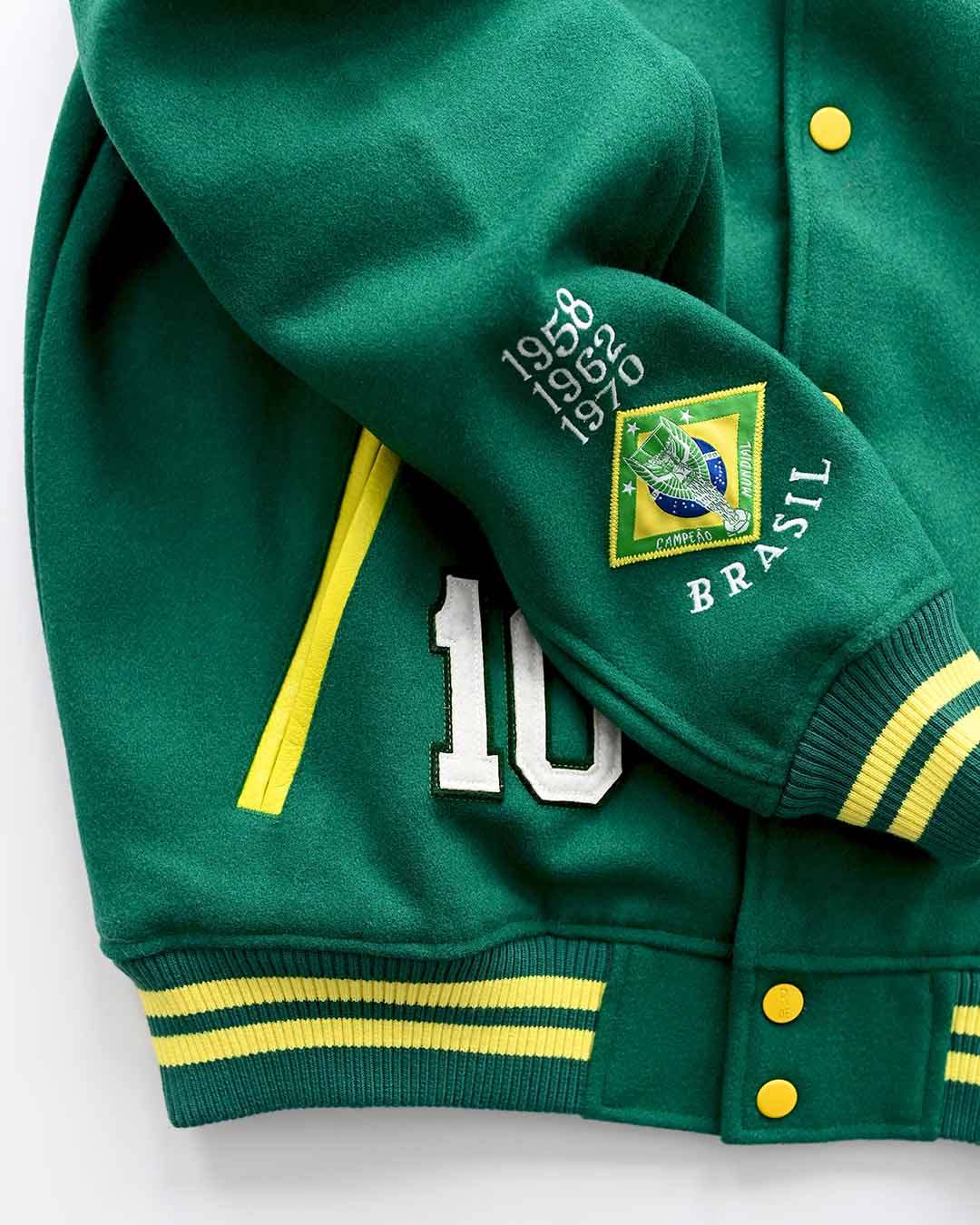 Pelé #10 Brasil Melton Jacket - Roots of Fight Canada