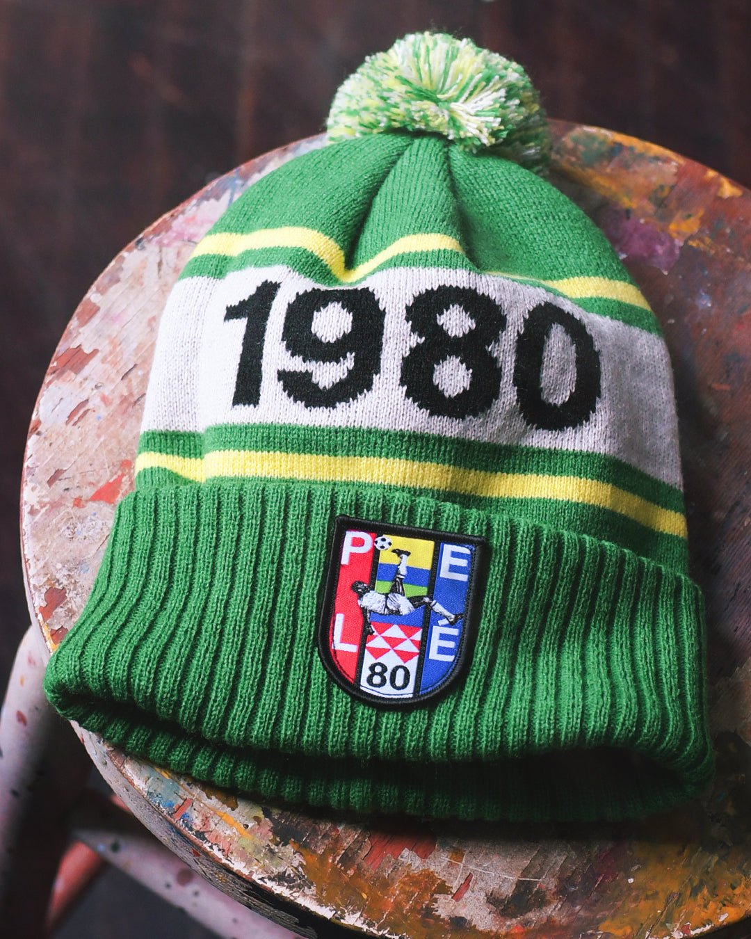 Pelé 1980 Brasil Green Pom Pom Beanie - Roots of Fight Canada