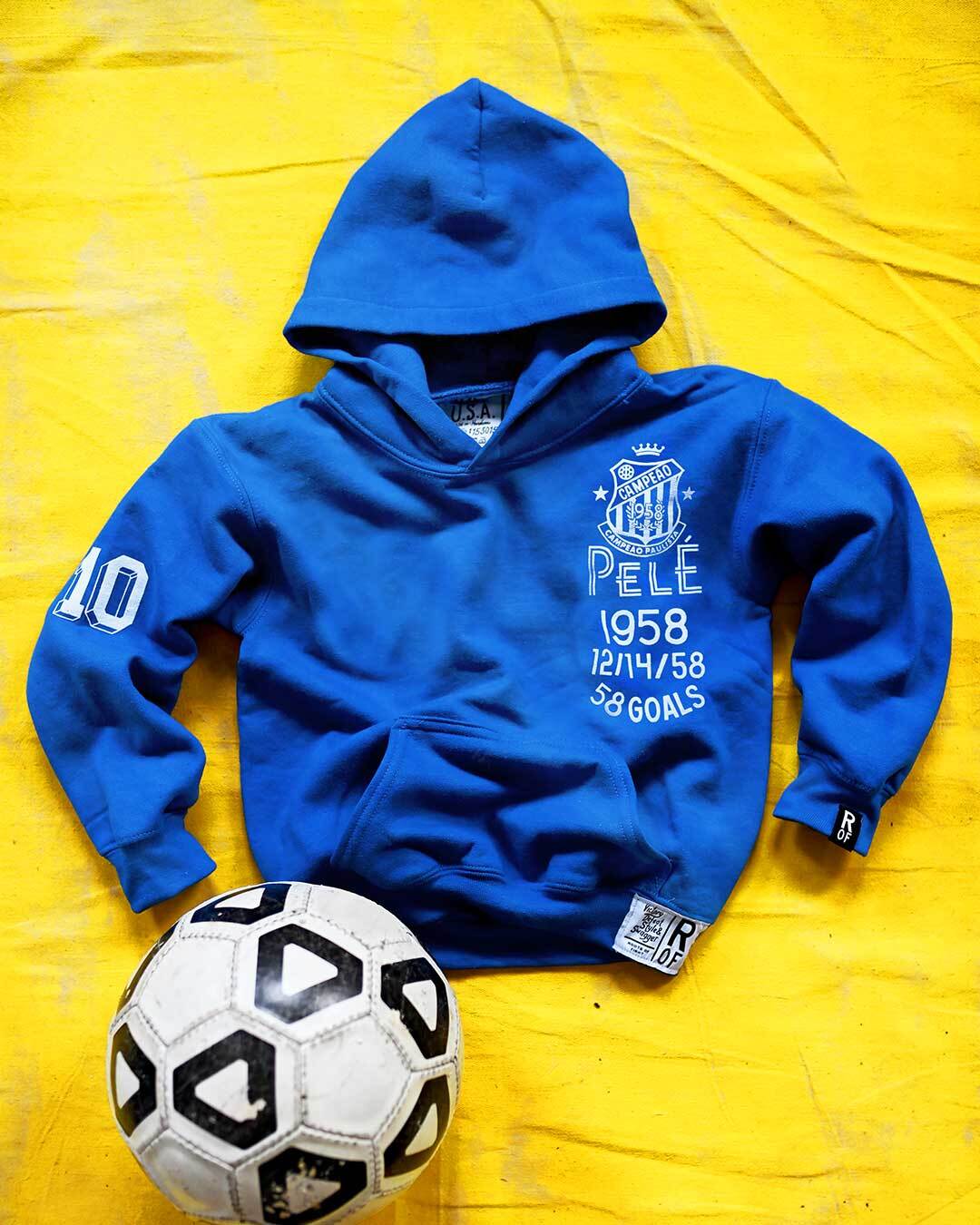 Pelé Santos Blue Kid's PO Hoody - Roots of Fight Canada