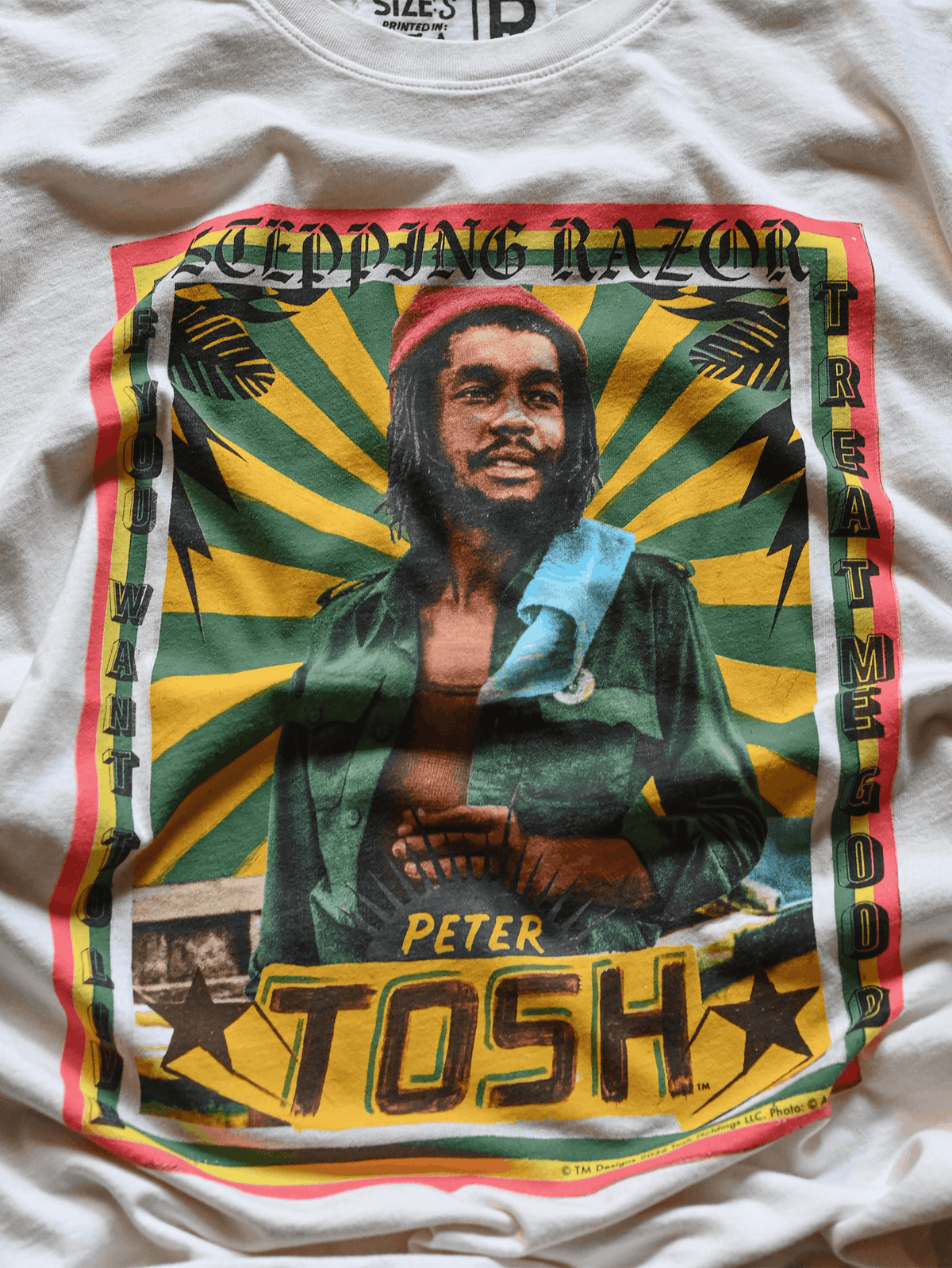 Peter Tosh Stepping Razor White Tee - Roots of Fight Canada
