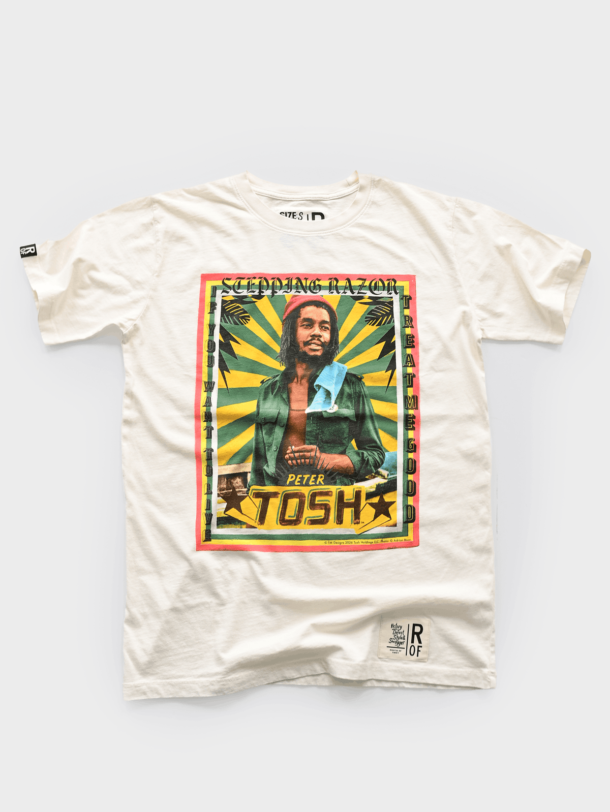 Peter Tosh Stepping Razor White Tee - Roots of Fight Canada