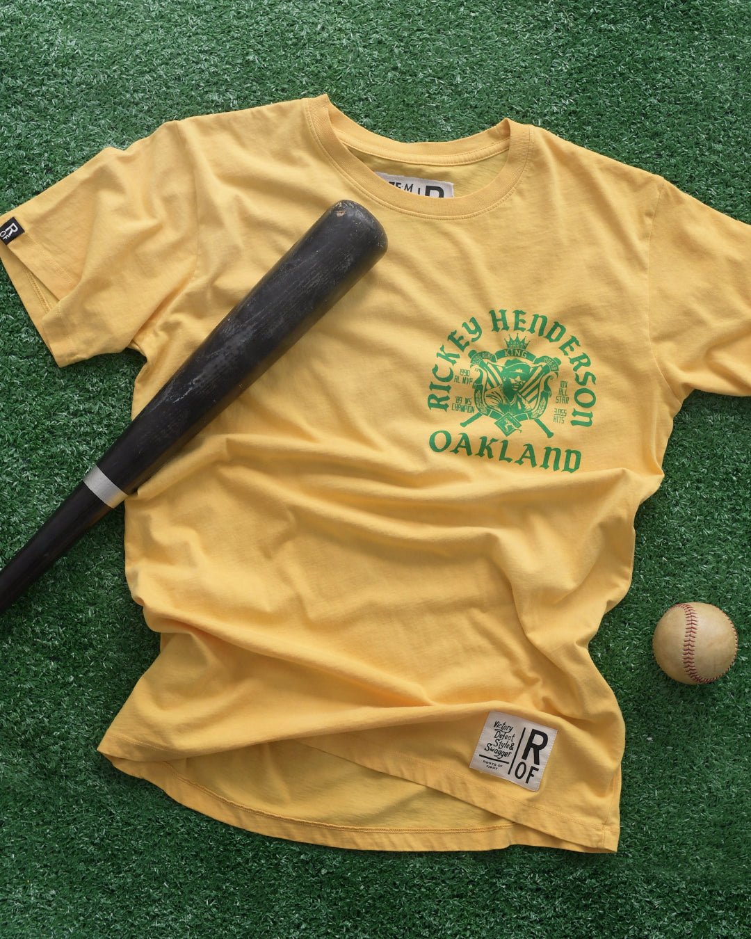 Rickey Henderson Stolen Base King Gold Tee - Roots of Fight Canada