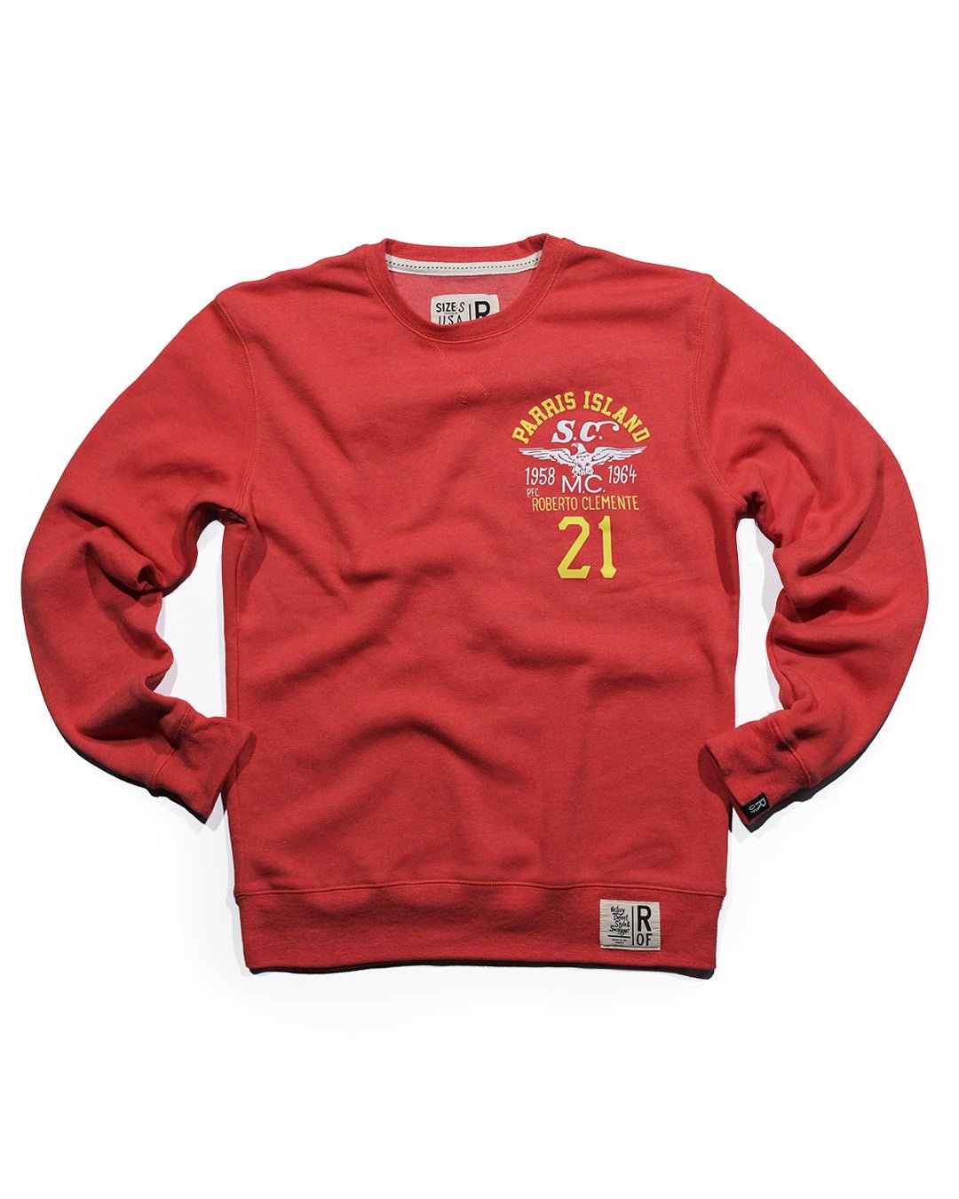 Roberto Clemente Parris Island Red Sweatshirt - Roots of Fight Canada