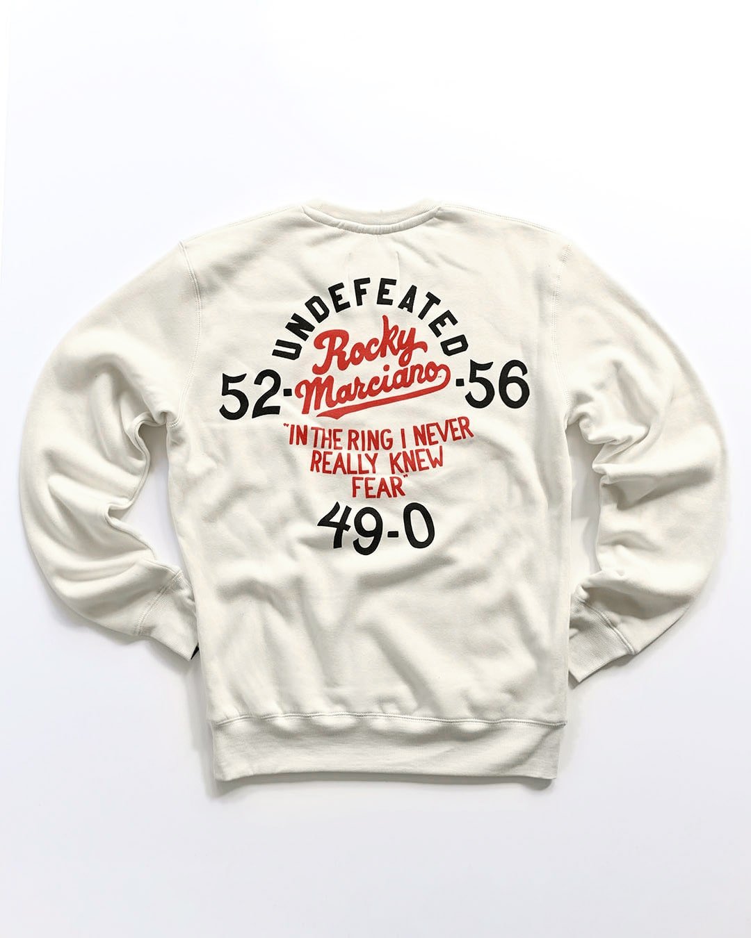 Rocky Marciano Undefeated Champ White Sweatshirt - Roots of Fight Canada