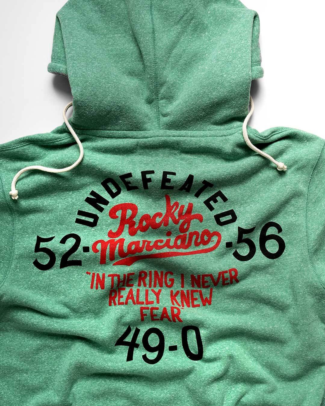 Rocky Marciano Undefeated Heather Green PO Hoody - Roots of Fight Canada
