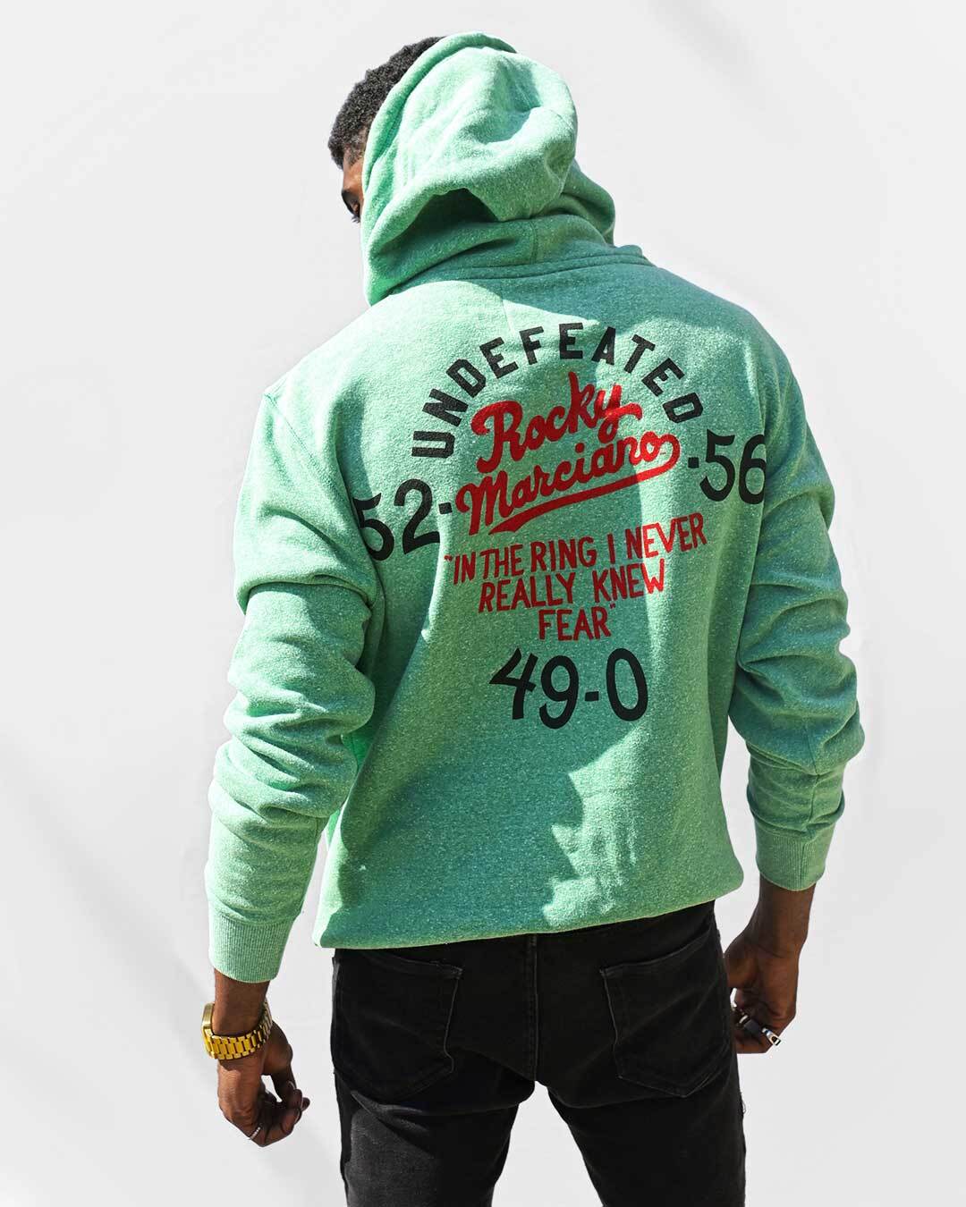 Rocky Marciano Undefeated Heather Green PO Hoody - Roots of Fight Canada