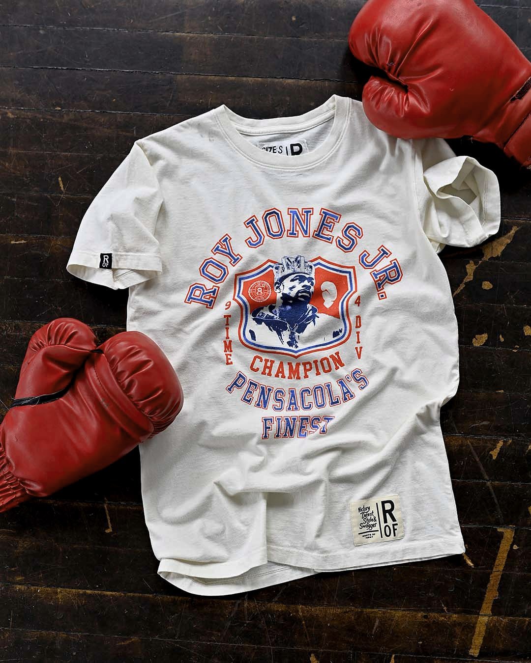 Roy Jones Jr. 9x Champ White Tee - Roots of Fight Canada