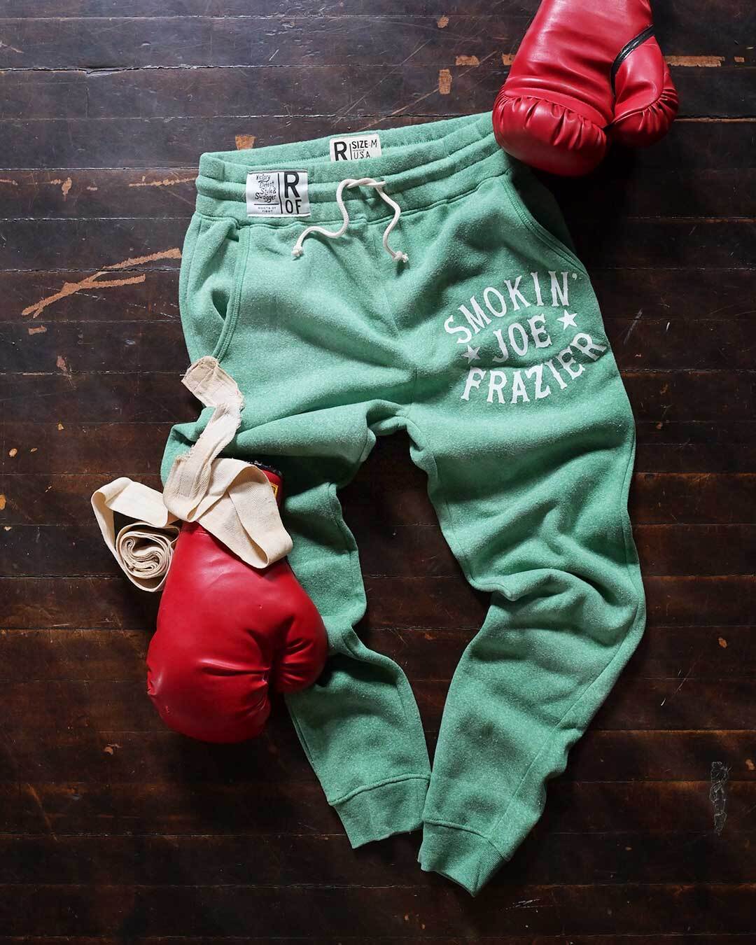 Smokin' Joe Frazier Heather Green Sweatpants - Roots of Fight Canada