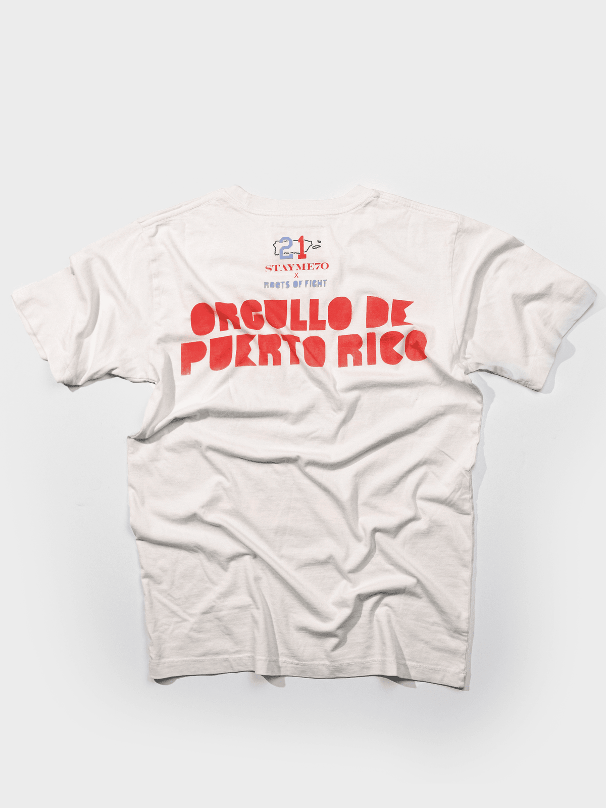 StayMe7o x Clemente White Tee - Roots of Fight Canada