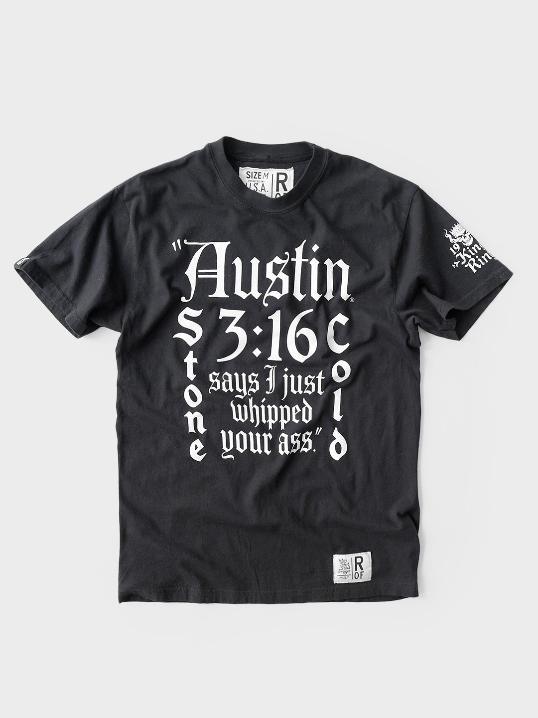Stone Cold King '96 Black Midweight Tee - Roots of Fight Canada