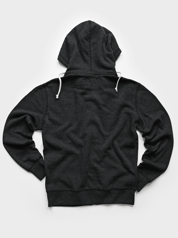 Supersoft Midweight Heather Black Full Zip Hoody - Roots of Fight Canada
