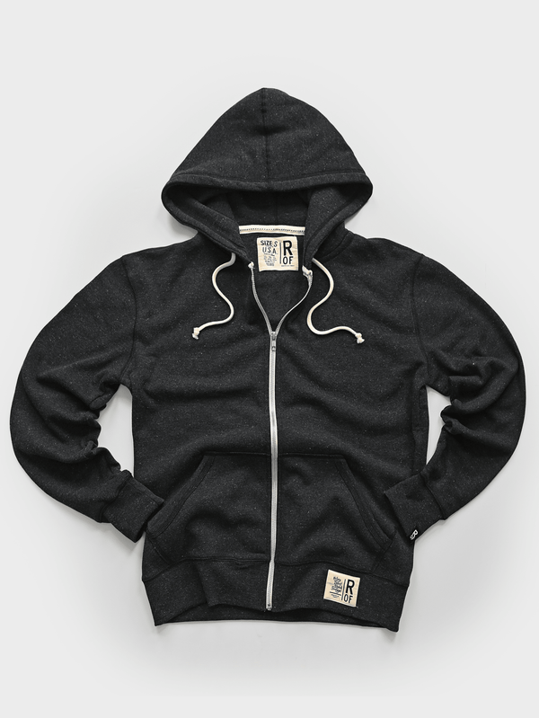Supersoft Midweight Heather Black Full Zip Hoody - Roots of Fight Canada