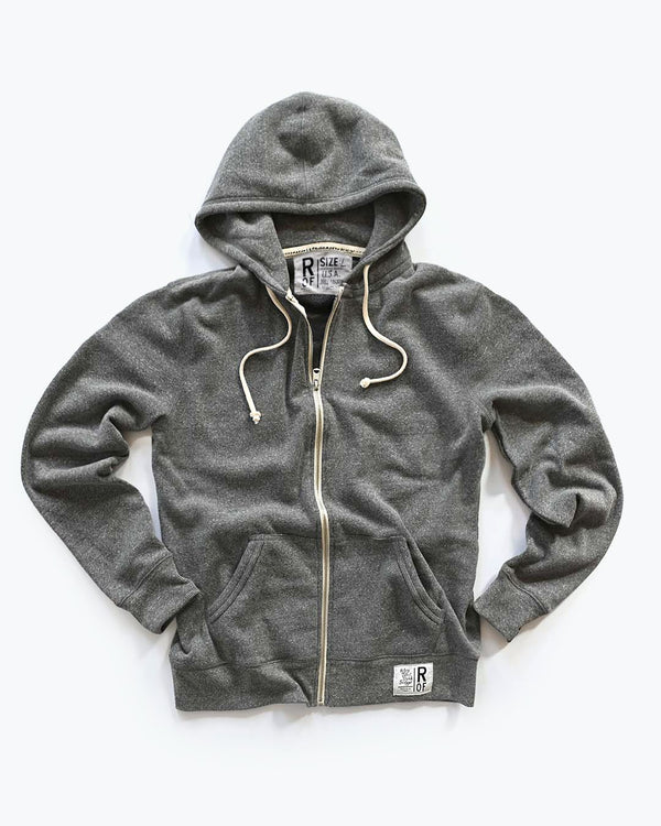Supersoft Midweight Heather Grey Full Zip Hoody - Roots of Fight Canada