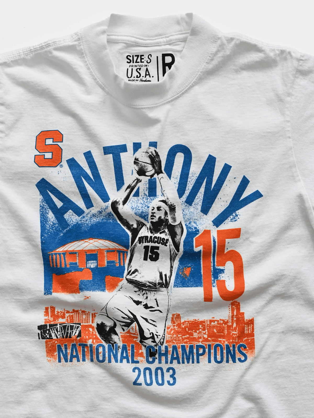 SYR - Carmelo Anthony '03 Champs White Heavyweight Tee - Roots of Fight Canada