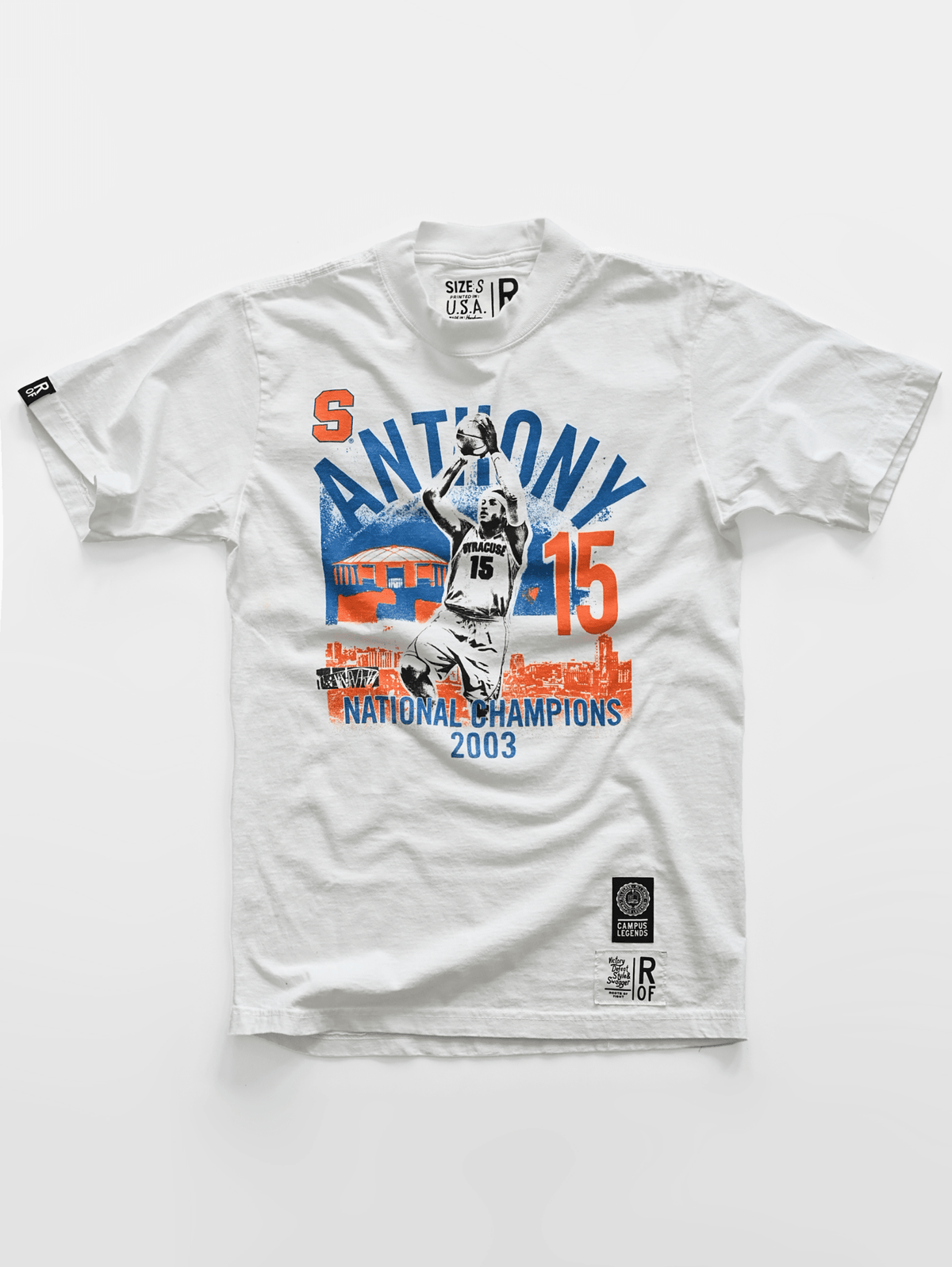 SYR - Carmelo Anthony '03 Champs White Heavyweight Tee - Roots of Fight Canada