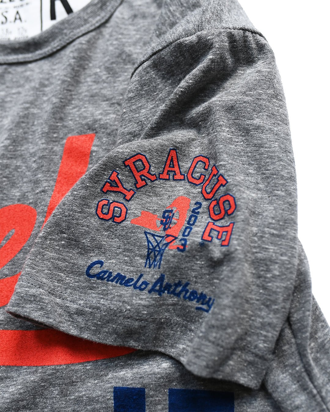 SYR - Carmelo Anthony 15 Grey Triblend Tee - Roots of Fight Canada