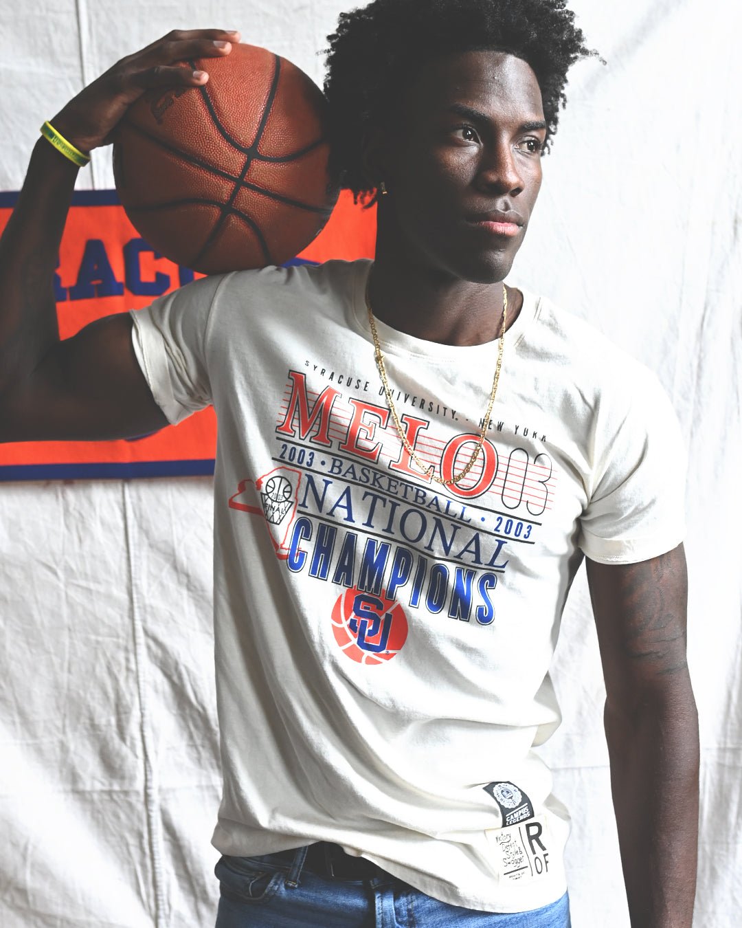SYR - Carmelo Anthony National Champions White Tee - Roots of Fight Canada