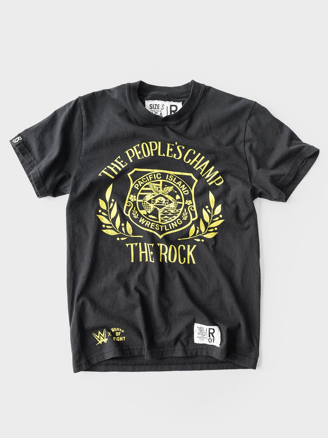 The Rock People's Champ Black Midweight Tee - Roots of Fight Canada