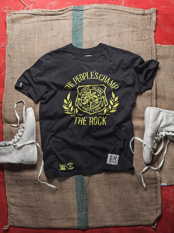 The Rock People's Champ Black Midweight Tee - Roots of Fight Canada