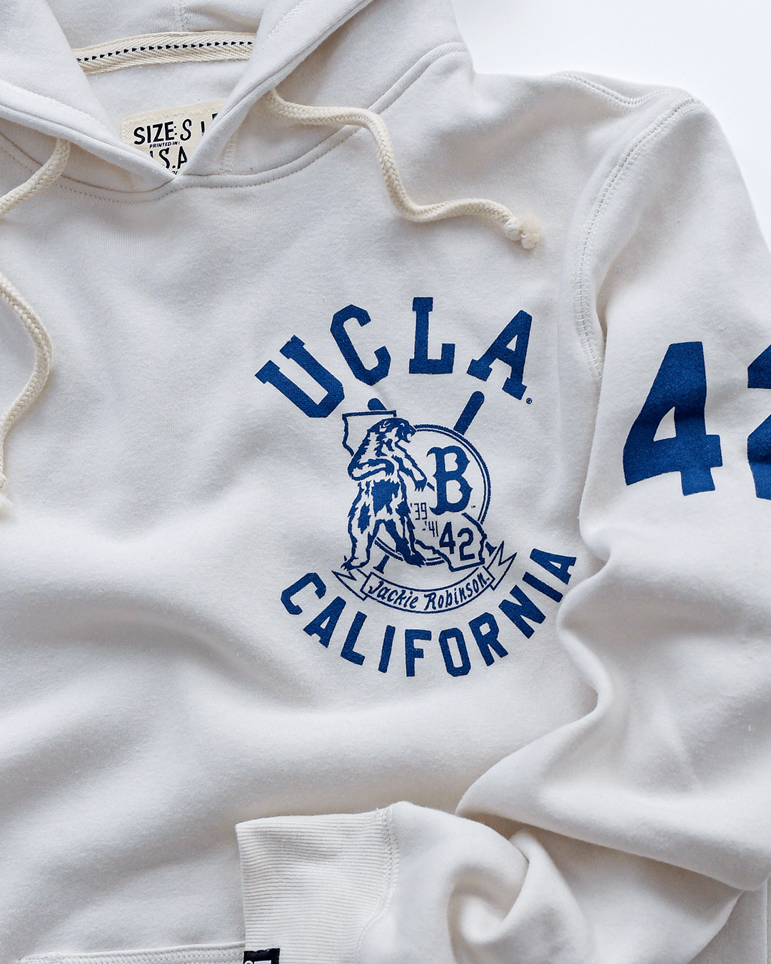 UCLA - Jackie Robinson 4 - Sport Icon White PO Hoody - Roots of Fight Canada