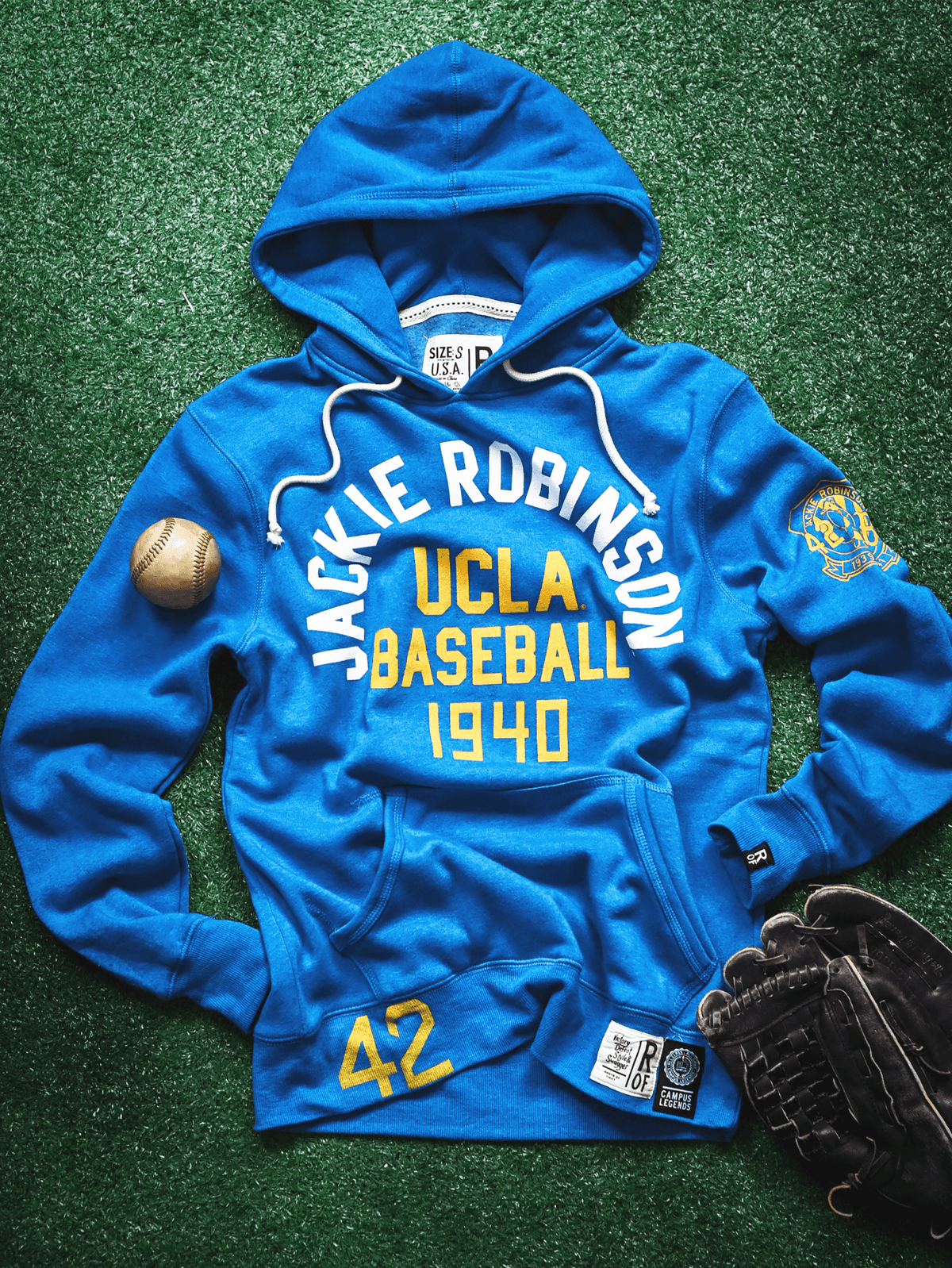 UCLA - Jackie Robinson 42 Baseball Blue PO Hoody - Roots of Fight Canada
