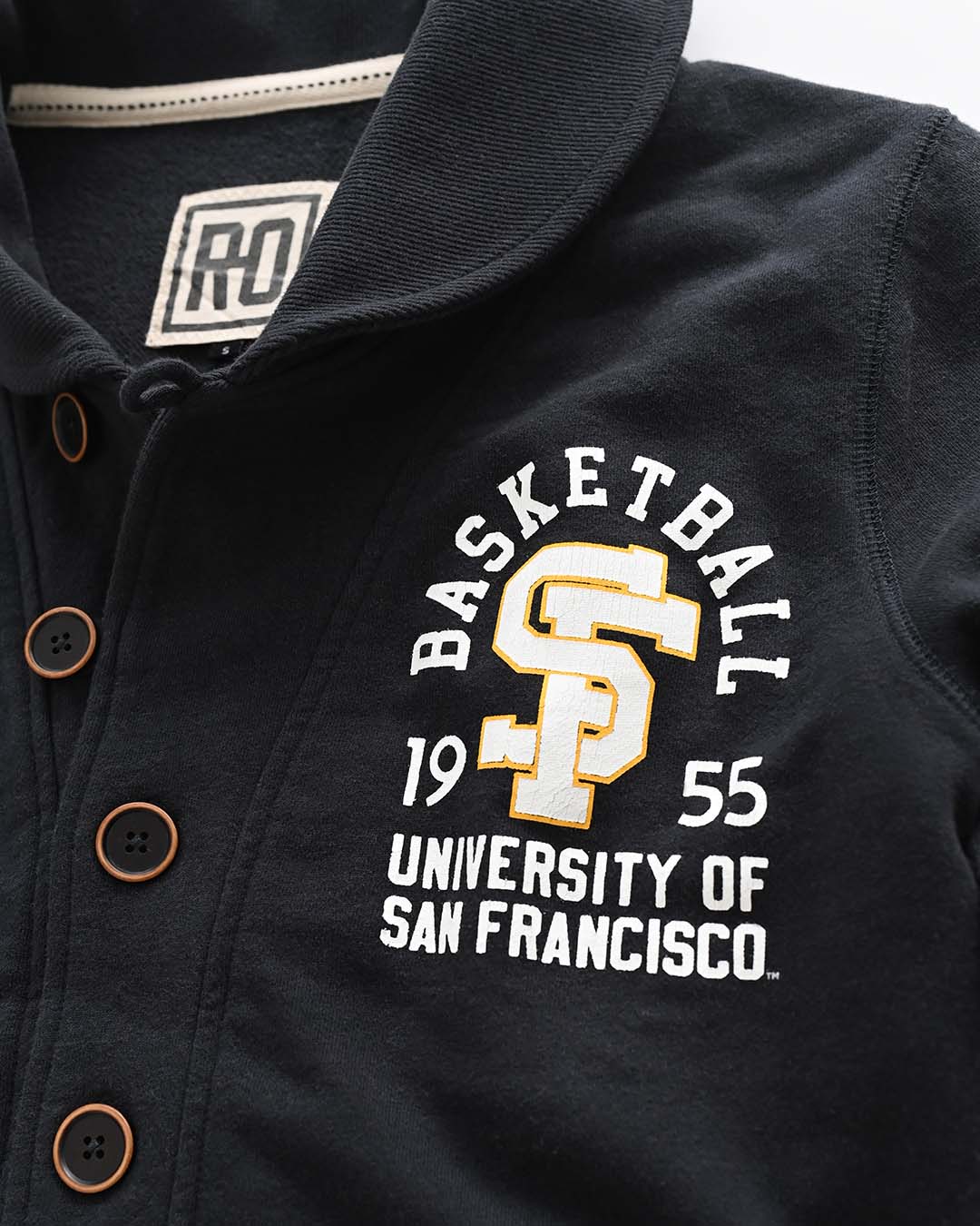 USF - Bill Russell '55 Black Cardigan - Roots of Fight Canada