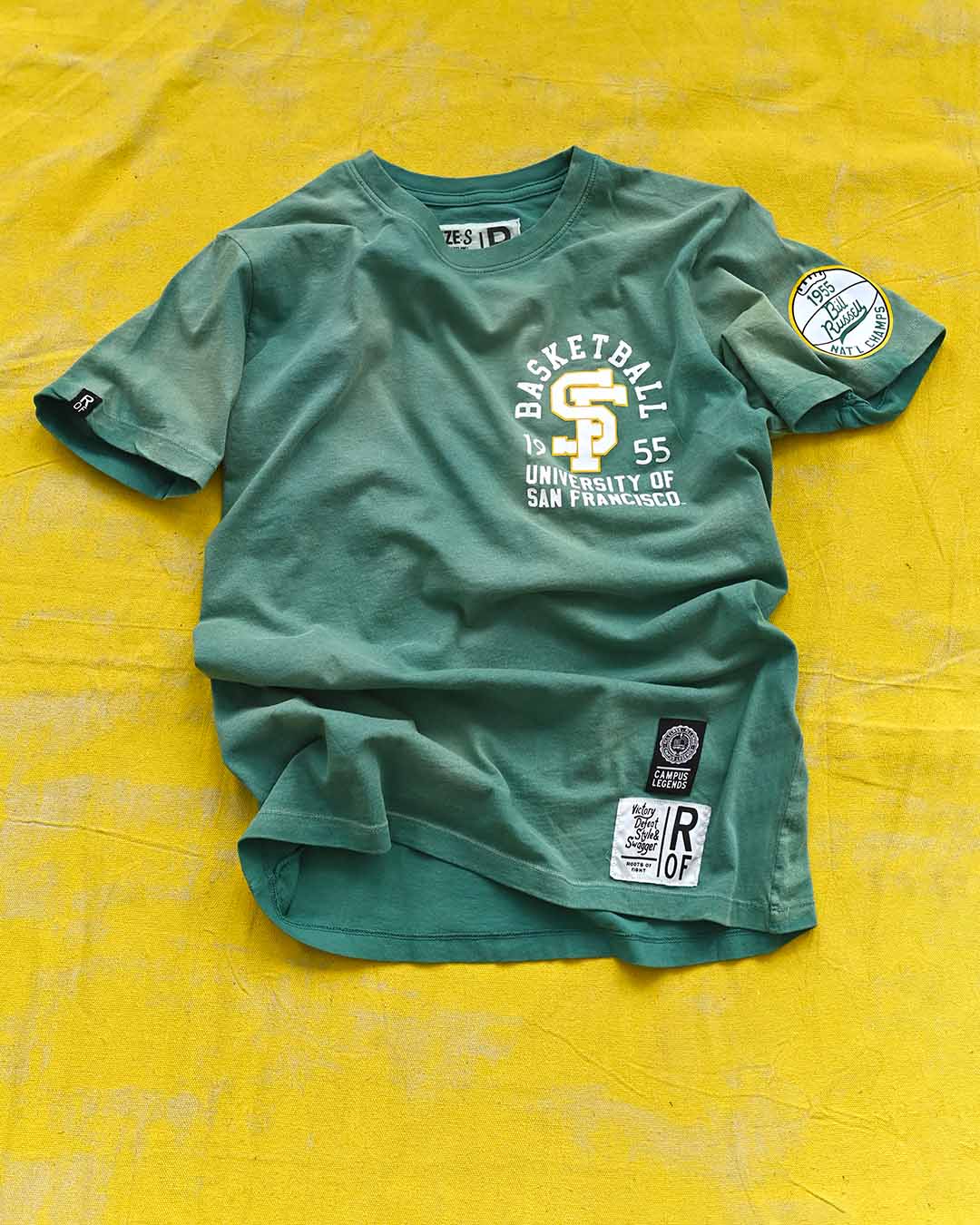 USF - Bill Russell &#39;55 Green Tee - Roots of Fight Canada
