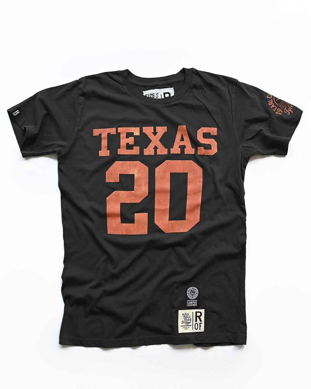 UT - Earl Campbell 20 Football Black Tee - Roots of Fight Canada