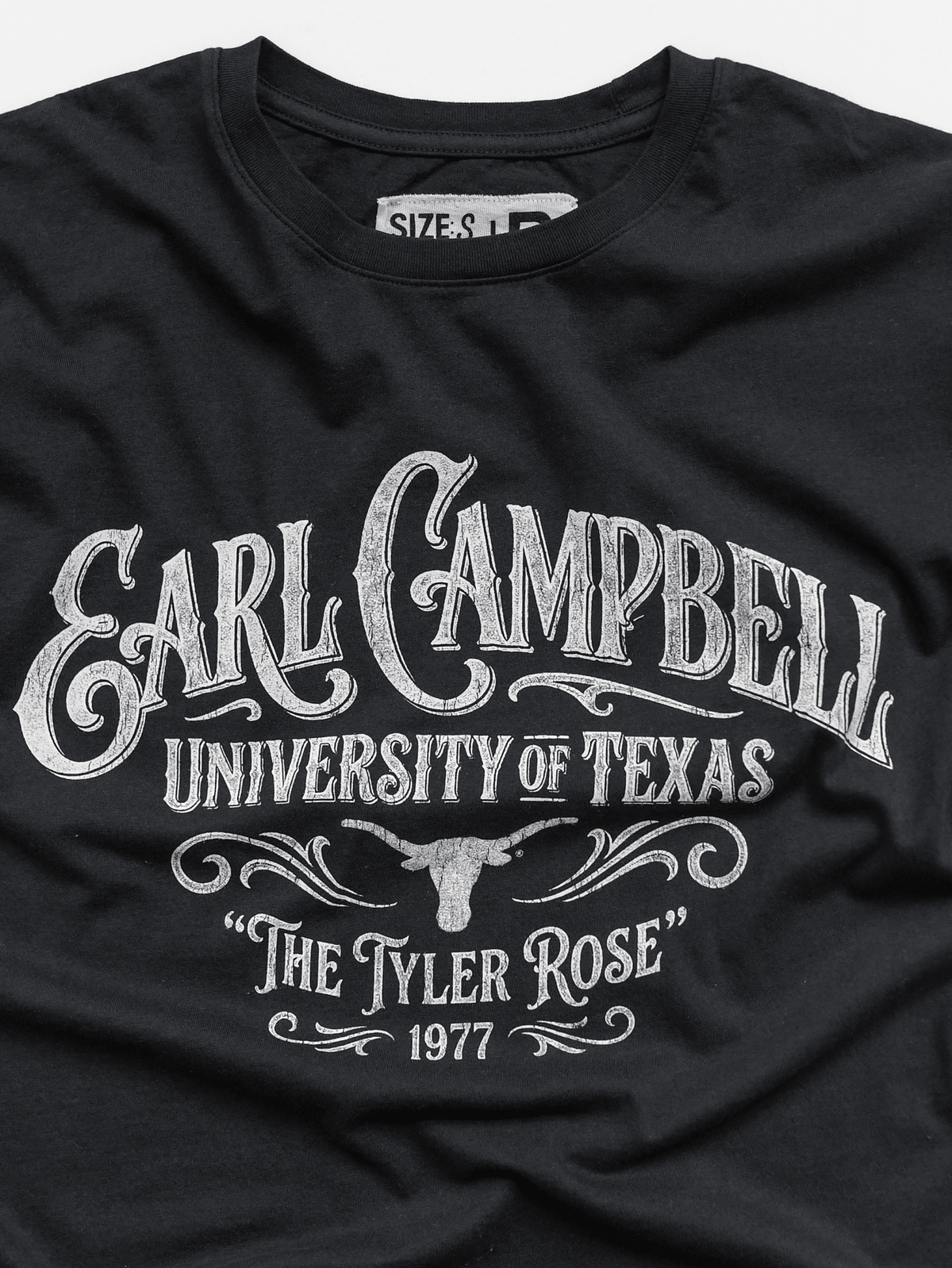 UT - Earl Campbell The Tyler Rose Black Tee - Roots of Fight Canada